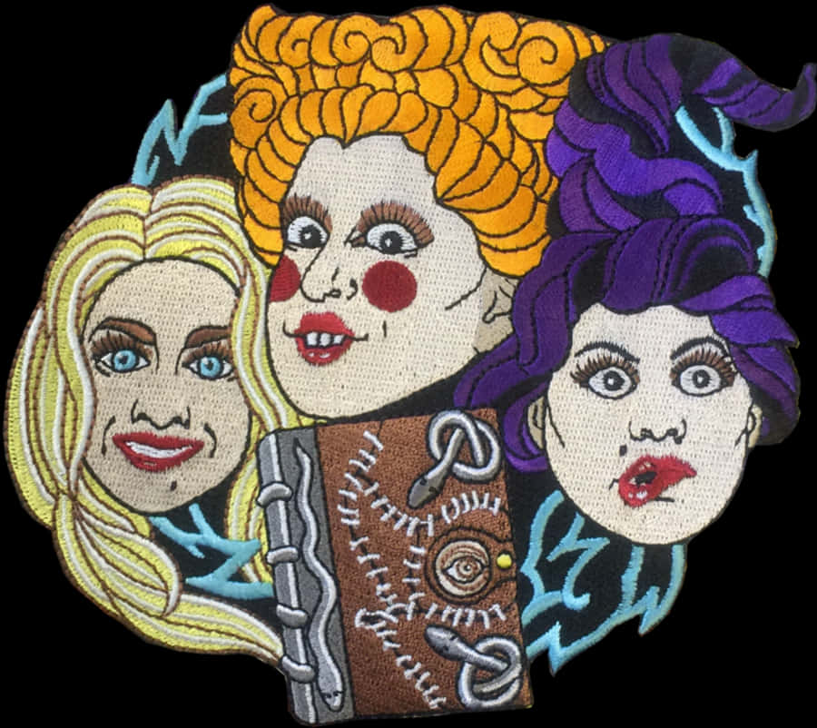 Hocus Pocus Sanderson Sisters Nakış Duvar Kağıdı