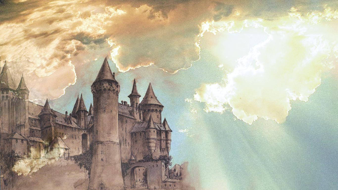Hogwarts Güneş Işınlarıyla HP Estetiği Duvar Kağıdı