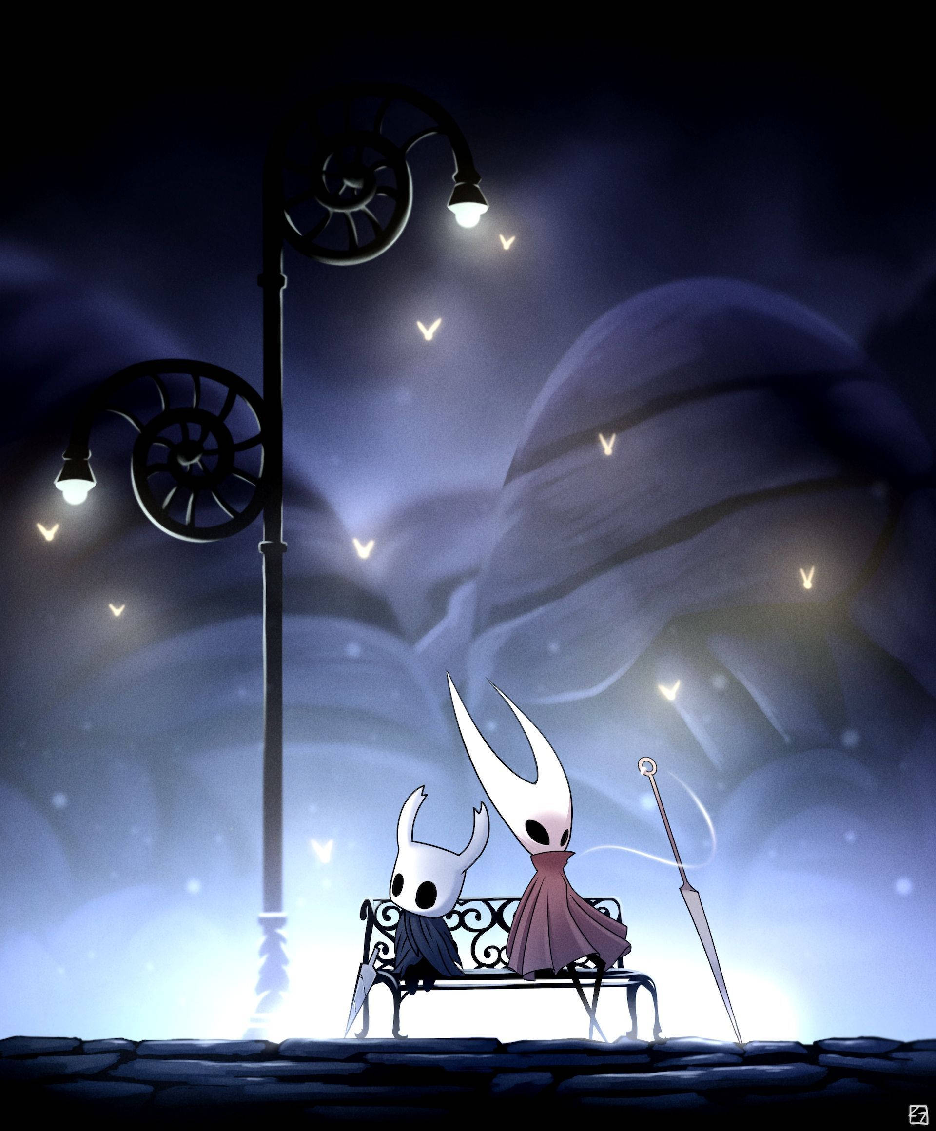 Hollow Knight ve Hornet, Hallownest'in Tehlikelerine Cesurca Karşı Koyuyor Duvar Kağıdı