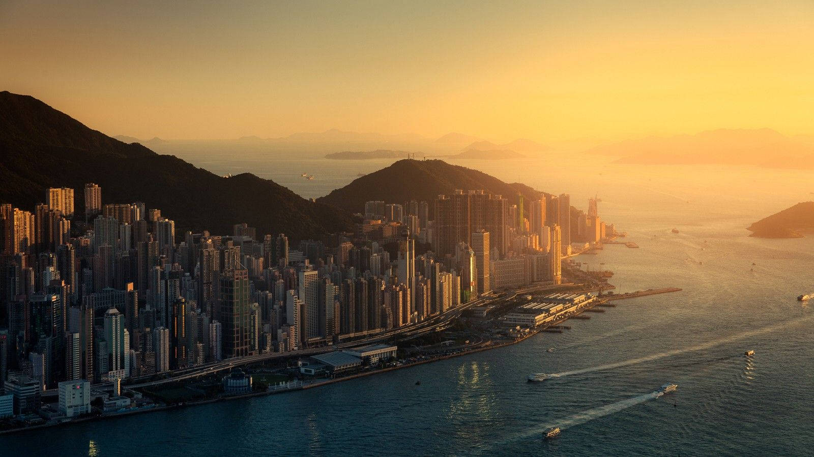 Hong Kong'un muhteşem silüeti Duvar Kağıdı