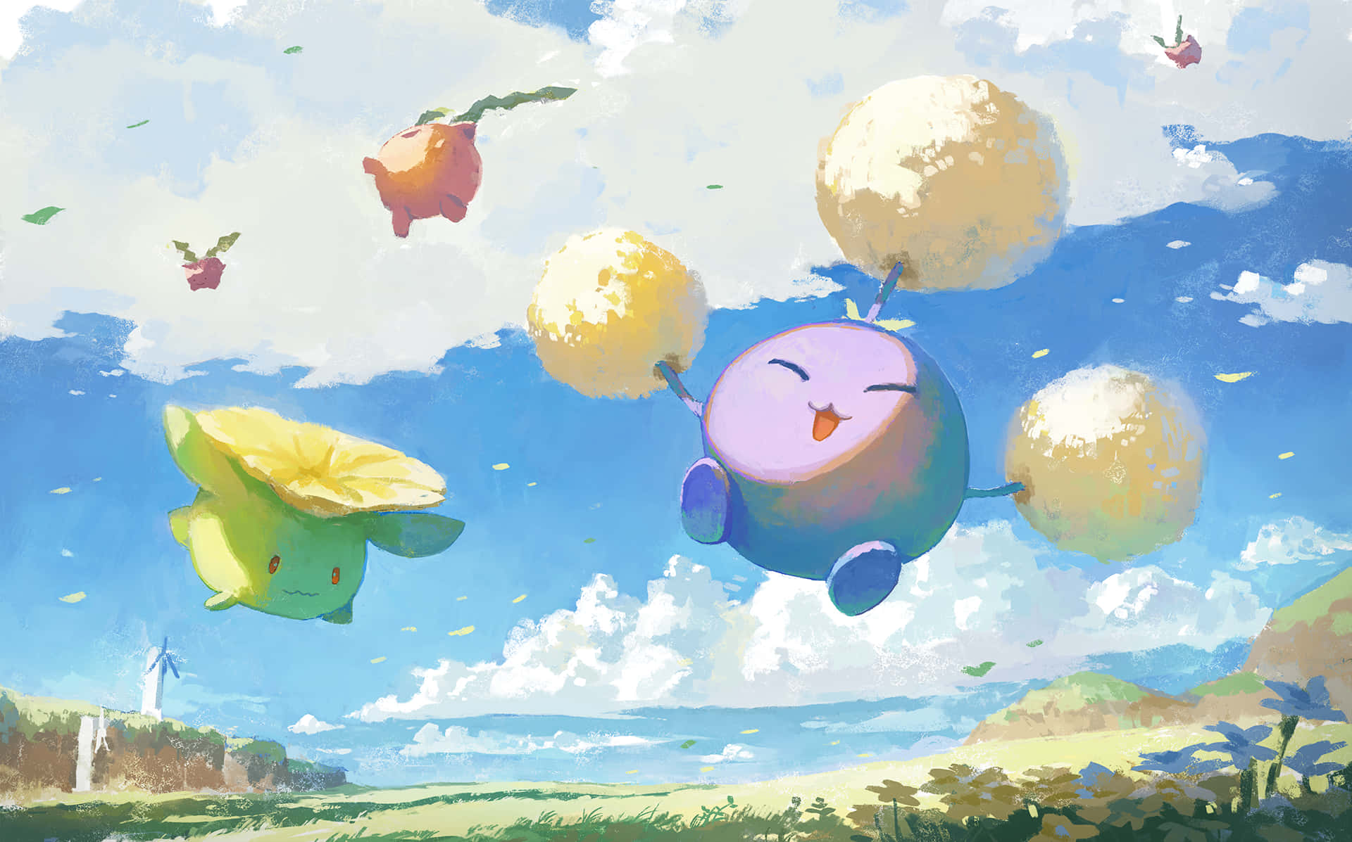 Hoppip, Skiploom ve Jumpluff Duvar Kağıdı