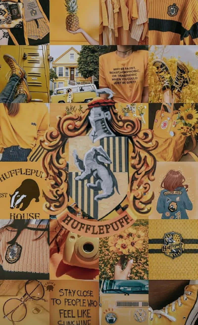 Hufflepuff Ev Gururu - Hogwarts Cadılık ve Büyücülük Okulu Duvar Kağıdı