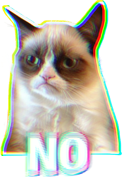 Huysuz Kedi Glitch Sanatı NO Meme.PNG Duvar Kağıdı