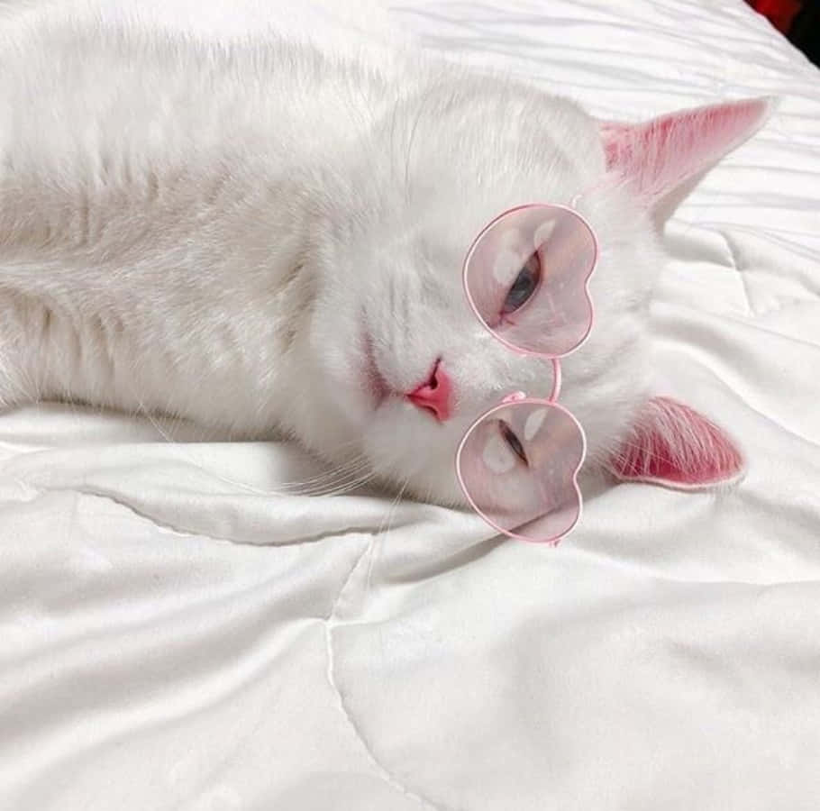 Huzurlu gri bir kedi, rahat bir uyku köşesinde. Duvar Kağıdı
