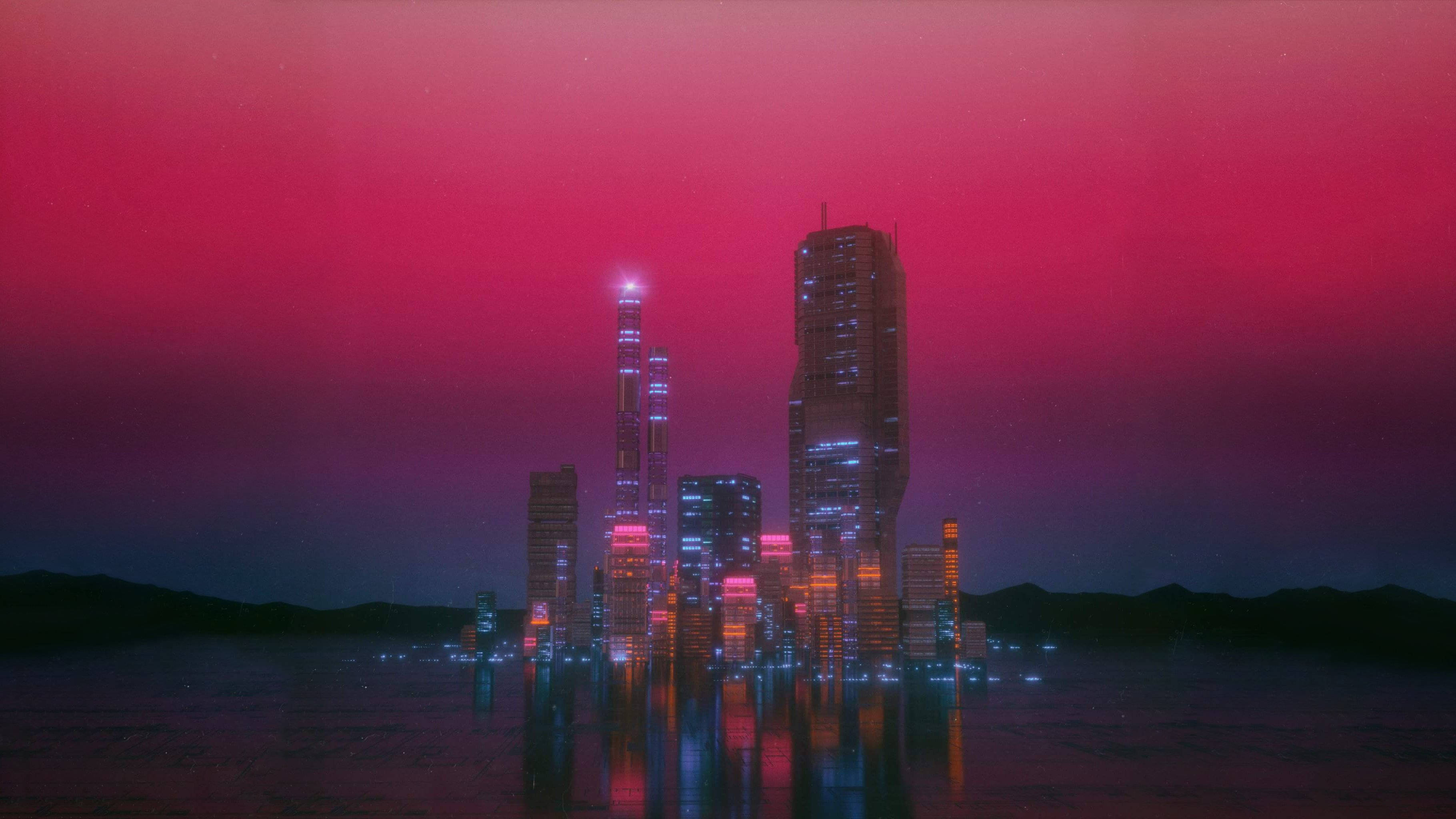 Hype Neon Şehir Duvar Kağıdı