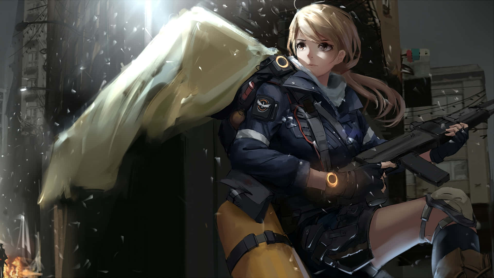 İki cesur anime savaşçısı savaşa hazırlanıyor. Duvar Kağıdı