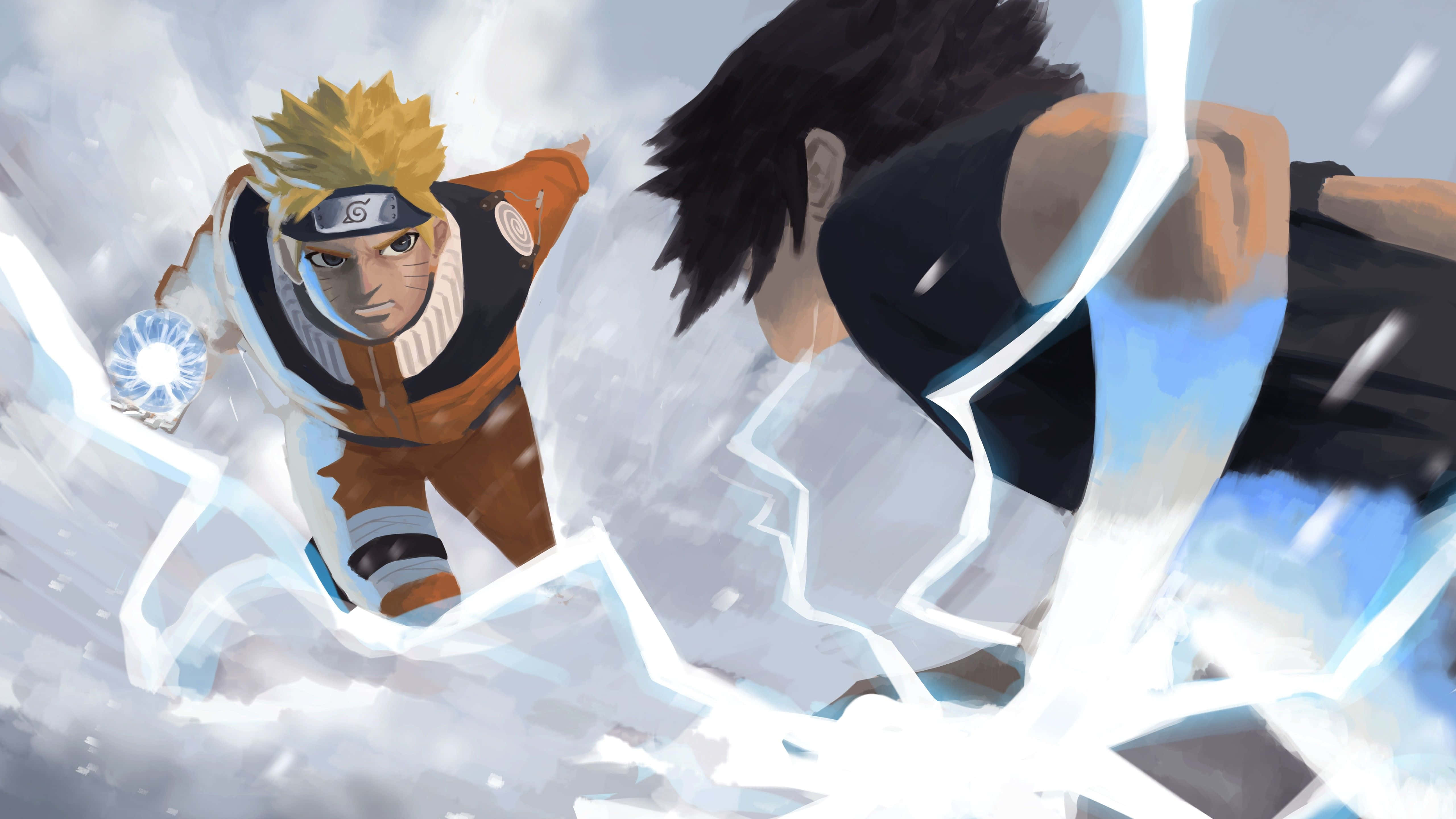 "İki rakip epik bir Anime Dövüşünde karşı karşıya!" Duvar Kağıdı