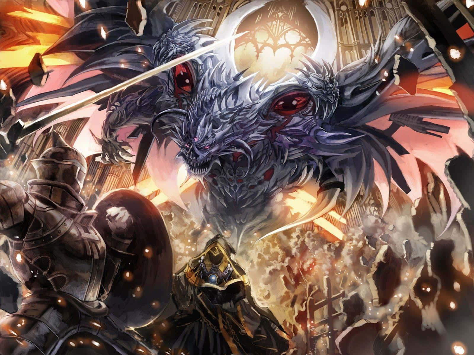 İki savaşçı epik bir Anime dövüşünde karşı karşıya geliyor Duvar Kağıdı