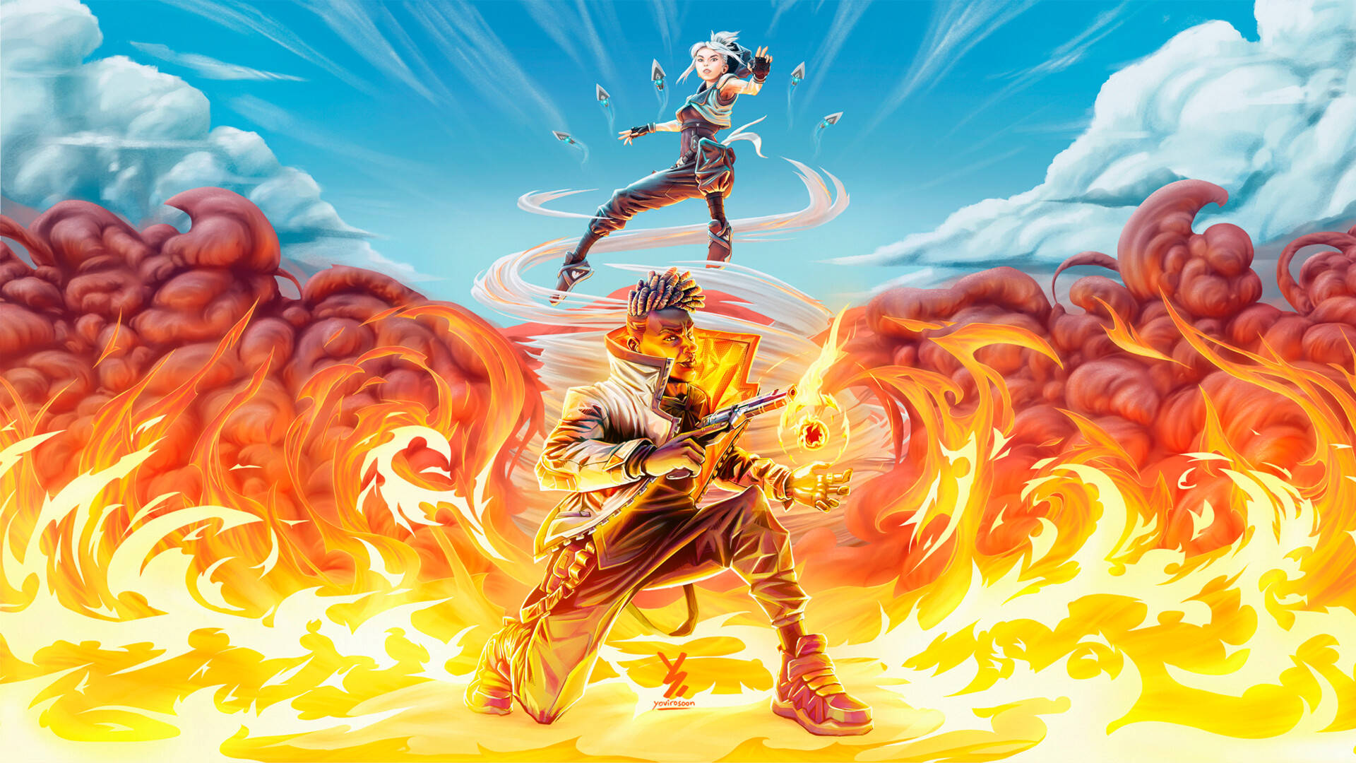 Valorant Phoenix ve Jett duvar kağıdı