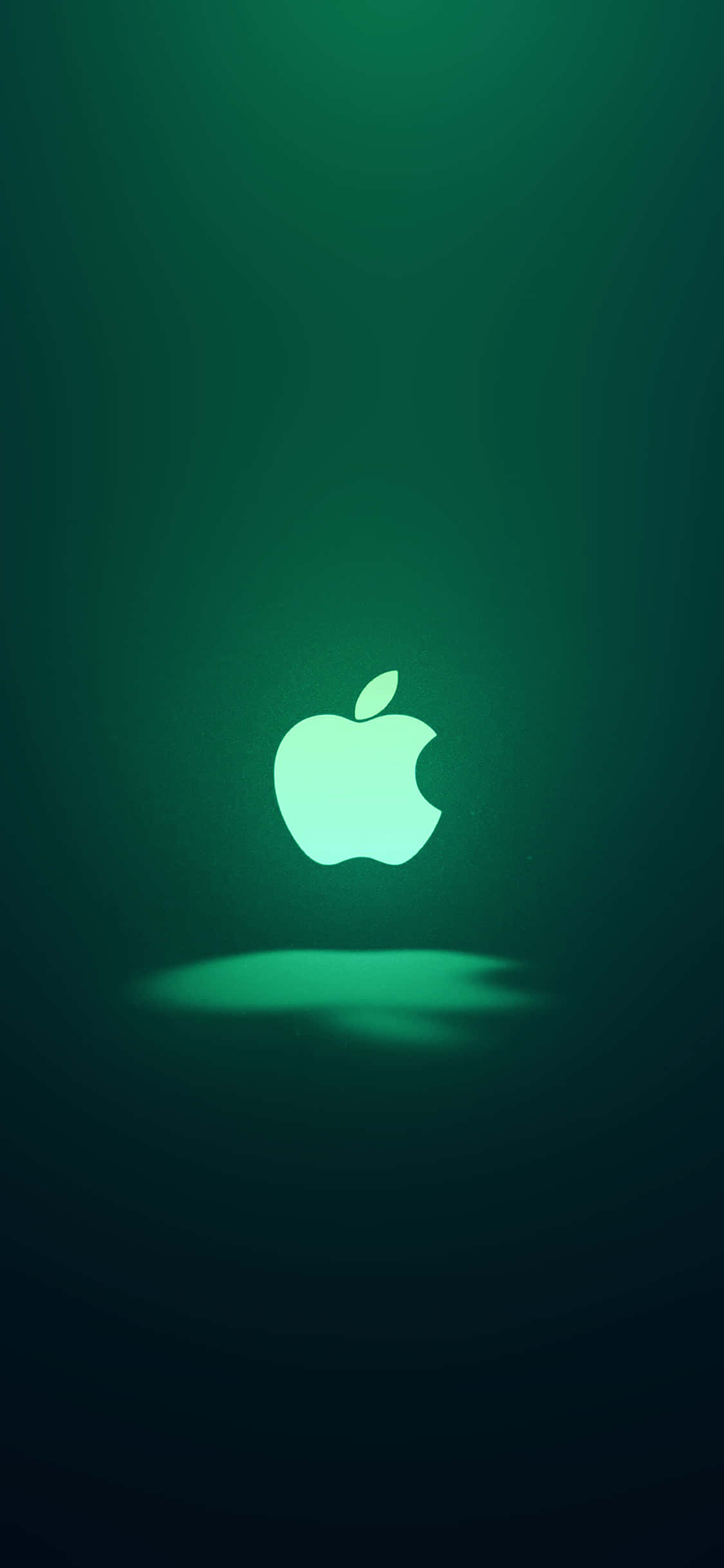İkonik iPhone 11 Yeşil Apple Logosu Duvar Kağıdı