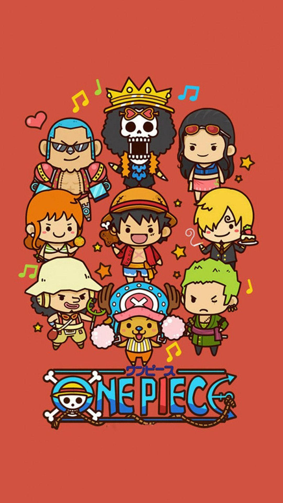 İkonik One Piece Chibi Karakterleri Duvar Kağıdı