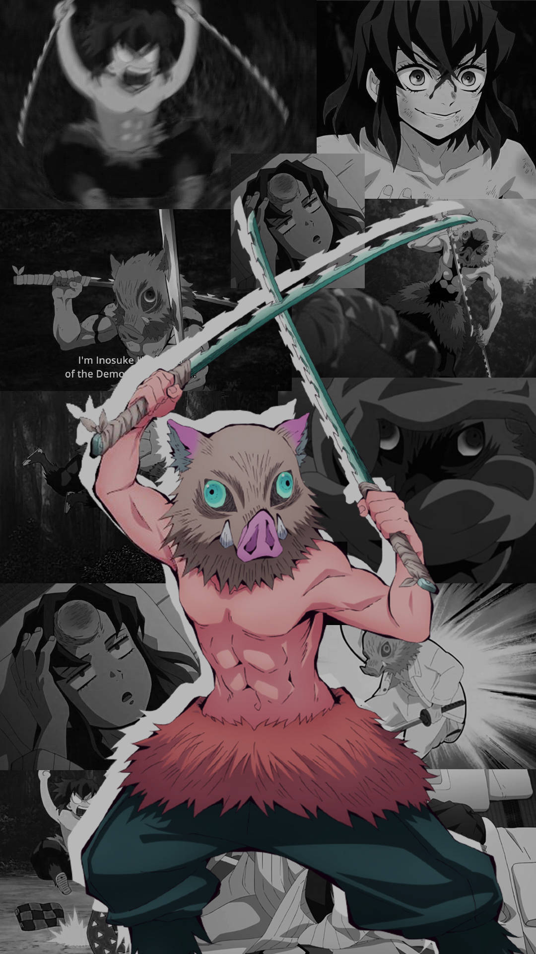 Inosuke Domuz Maskesiyle Demon Slayer iPhone Duvar Kağıdı