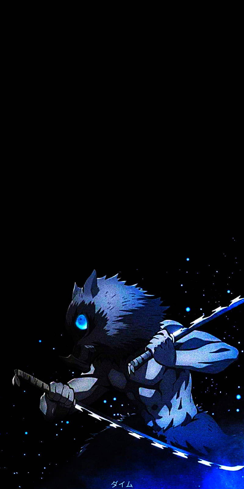 Inosuke Mavi Gözler Demon Slayer iPhone Duvar Kağıdı
