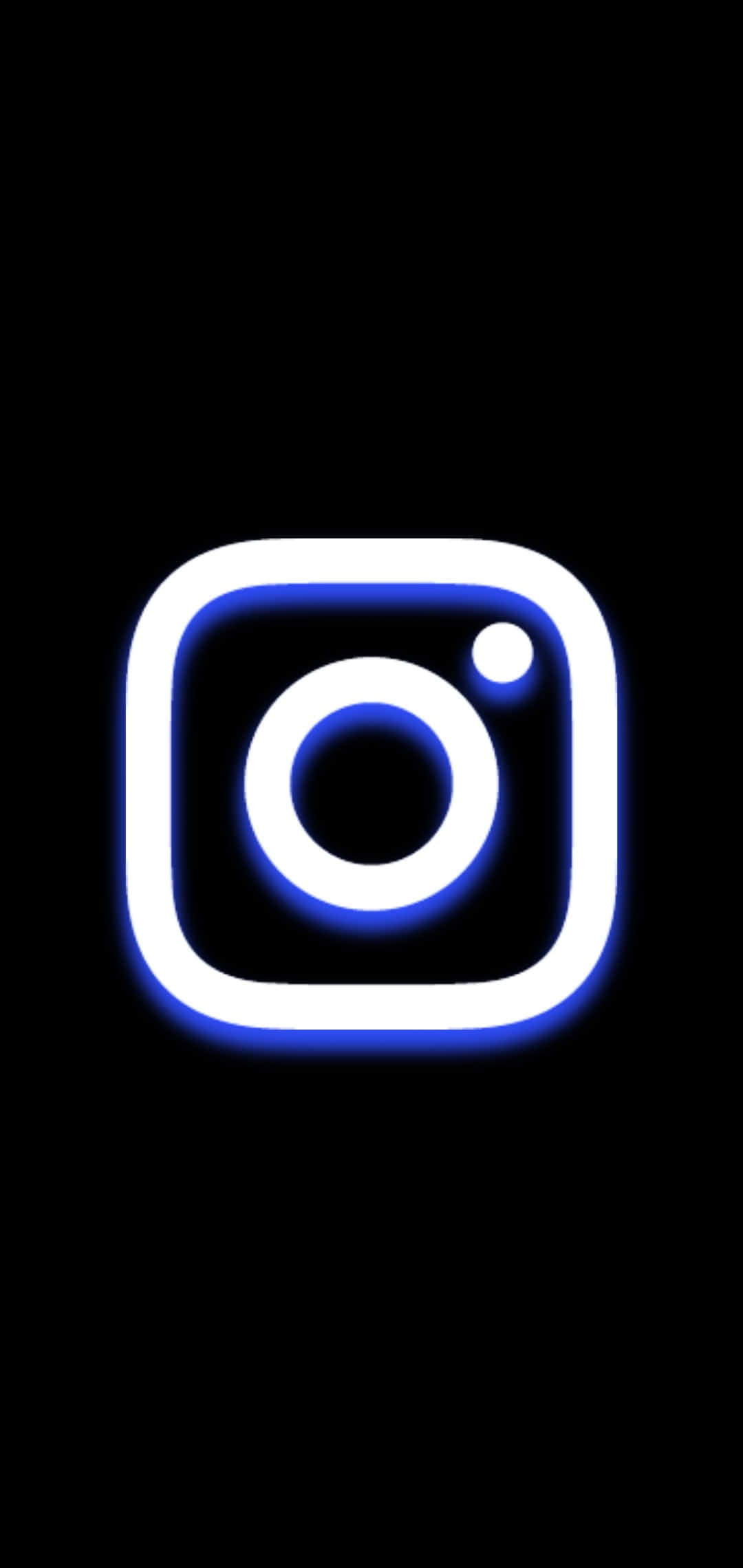 Instagram Beyaz Ve Mavi Logo Siyah Arka Plan Duvar Kağıdı