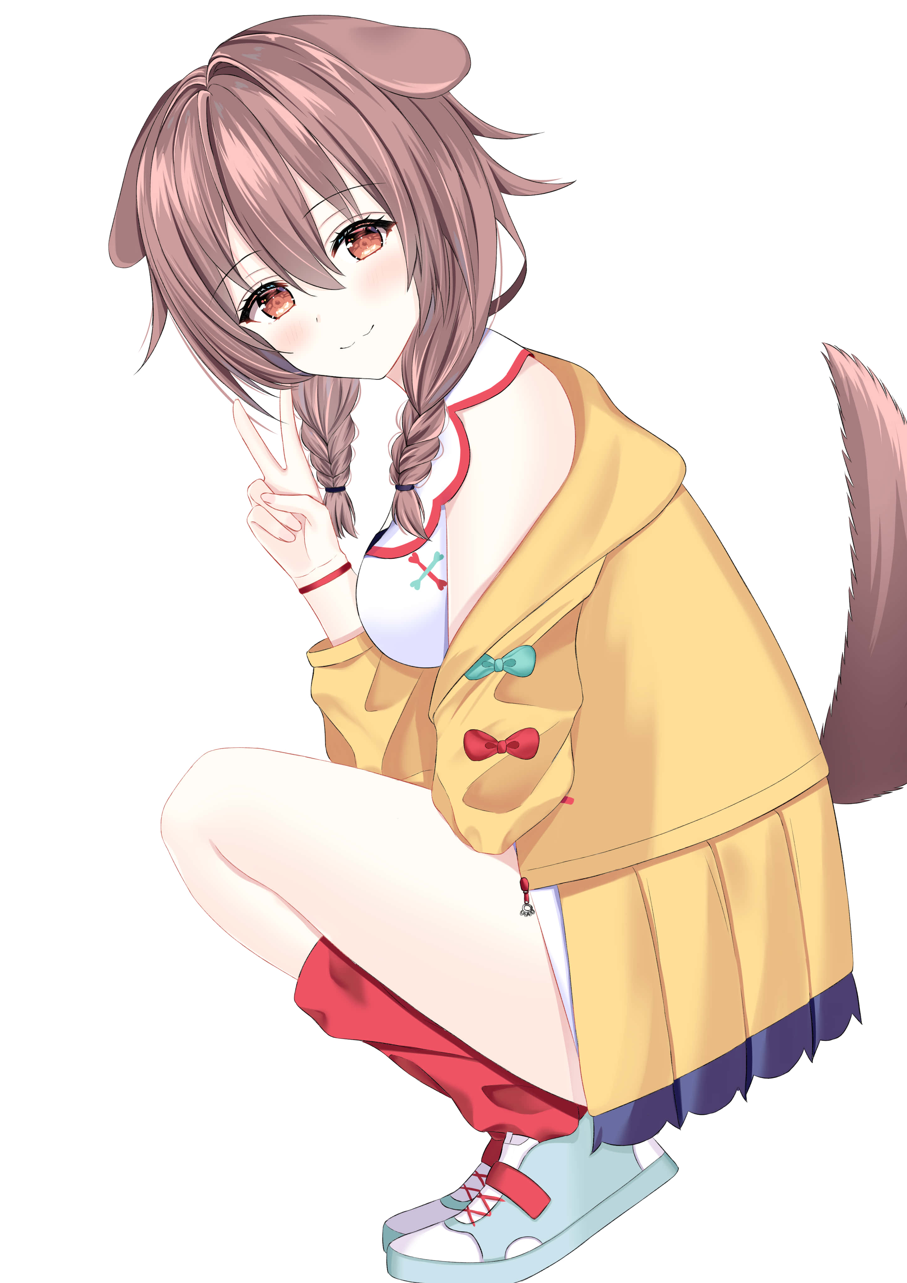 Inugami Korone ile Tanışın, Japonya'dan sevimli Chibi Sanal YouTuber. Duvar Kağıdı