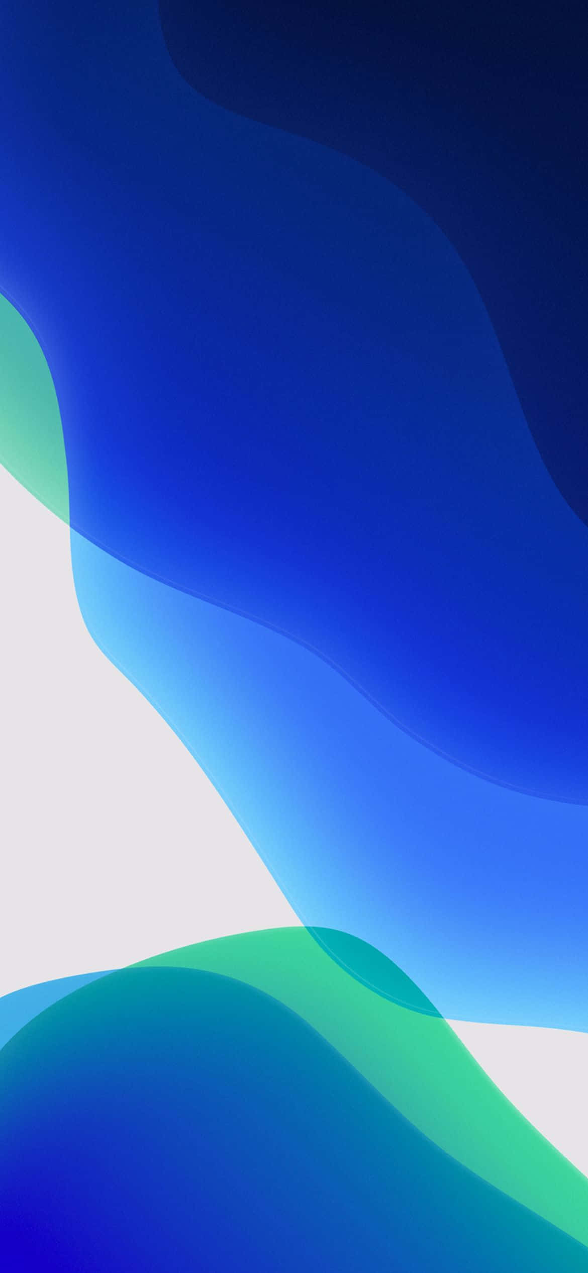 iOS 13 Beyaz Mavi ve Yeşil Arka Plan Duvar Kağıdı
