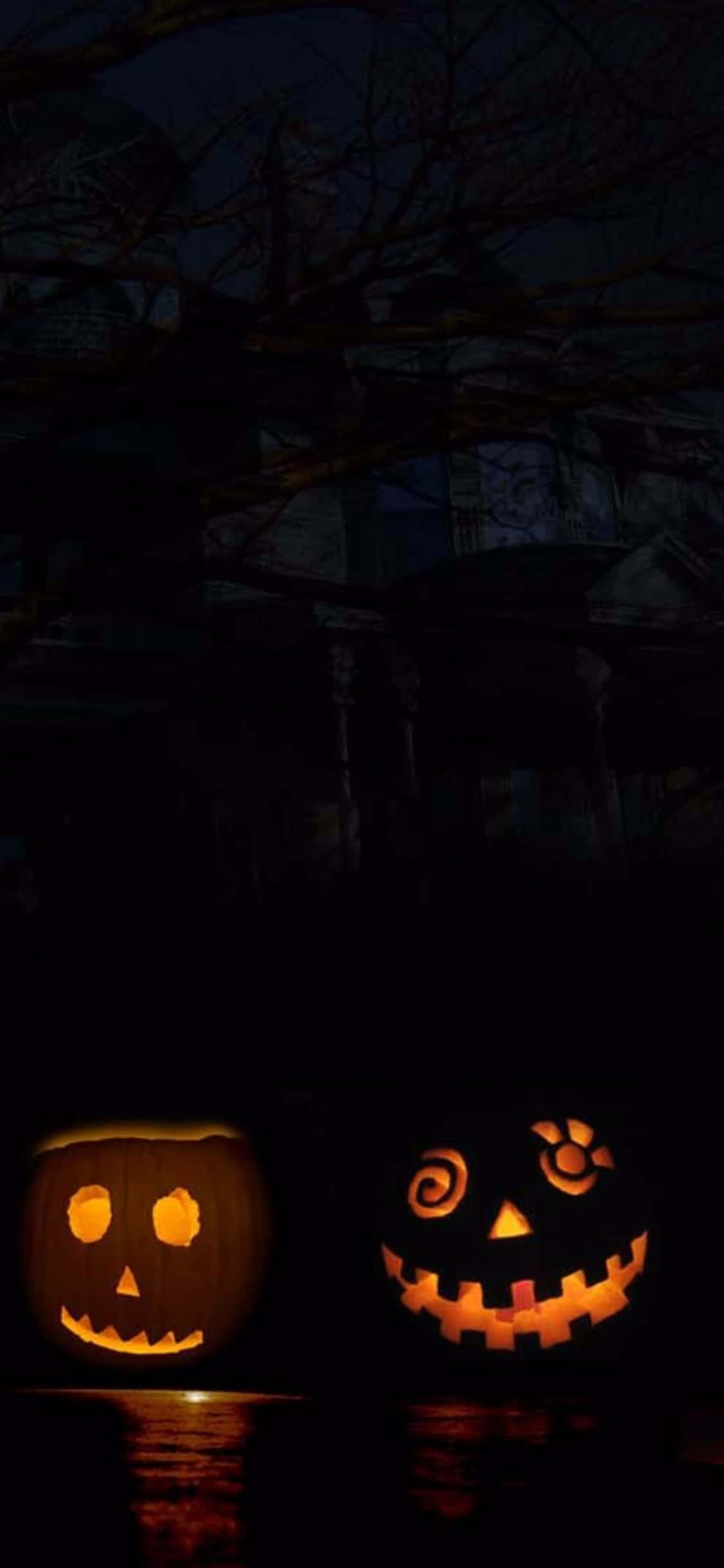 iPhone Cadılar Bayramı Arka Planı İçin Korkunç Jack O'Lantern'ler Duvar Kağıdı