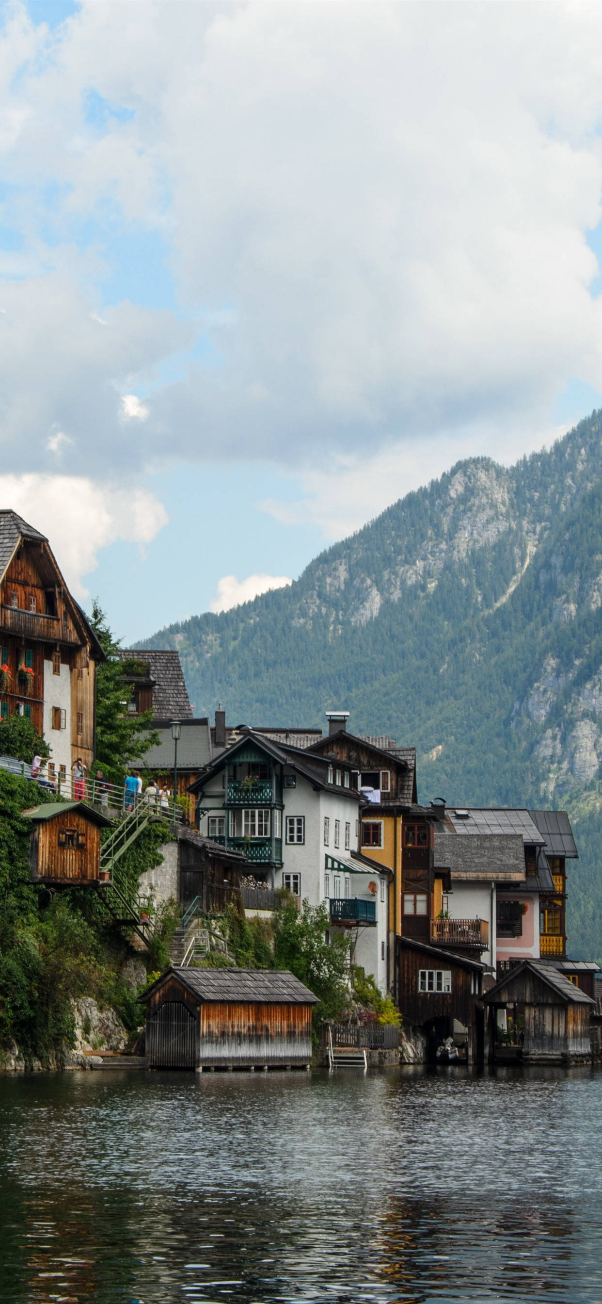 iPhone Seyahat Hallstätter See veya Hallstatt Gölü Avusturya Duvar Kağıdı