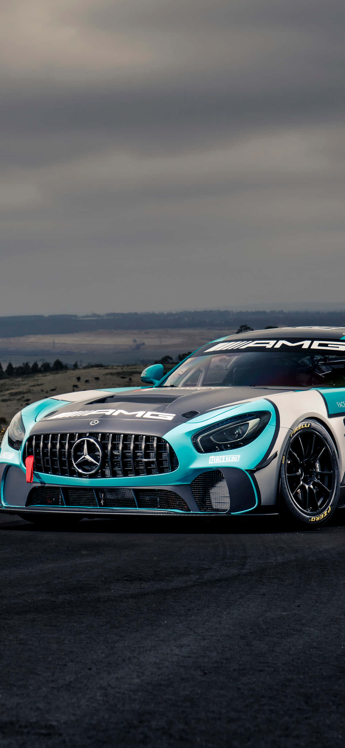 iPhone X AMG GT-R Arka Planı Tonlu AMG GT4 Duvar Kağıdı