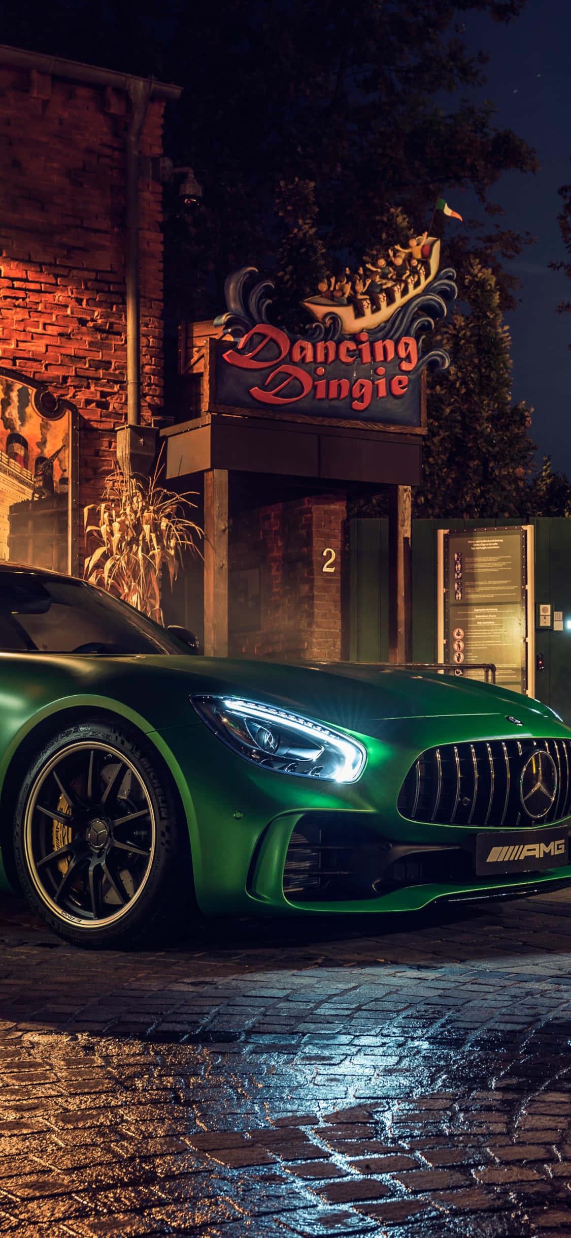 iPhone X Amg Gt-r Background & Green AMG GT Duvar Kağıdı