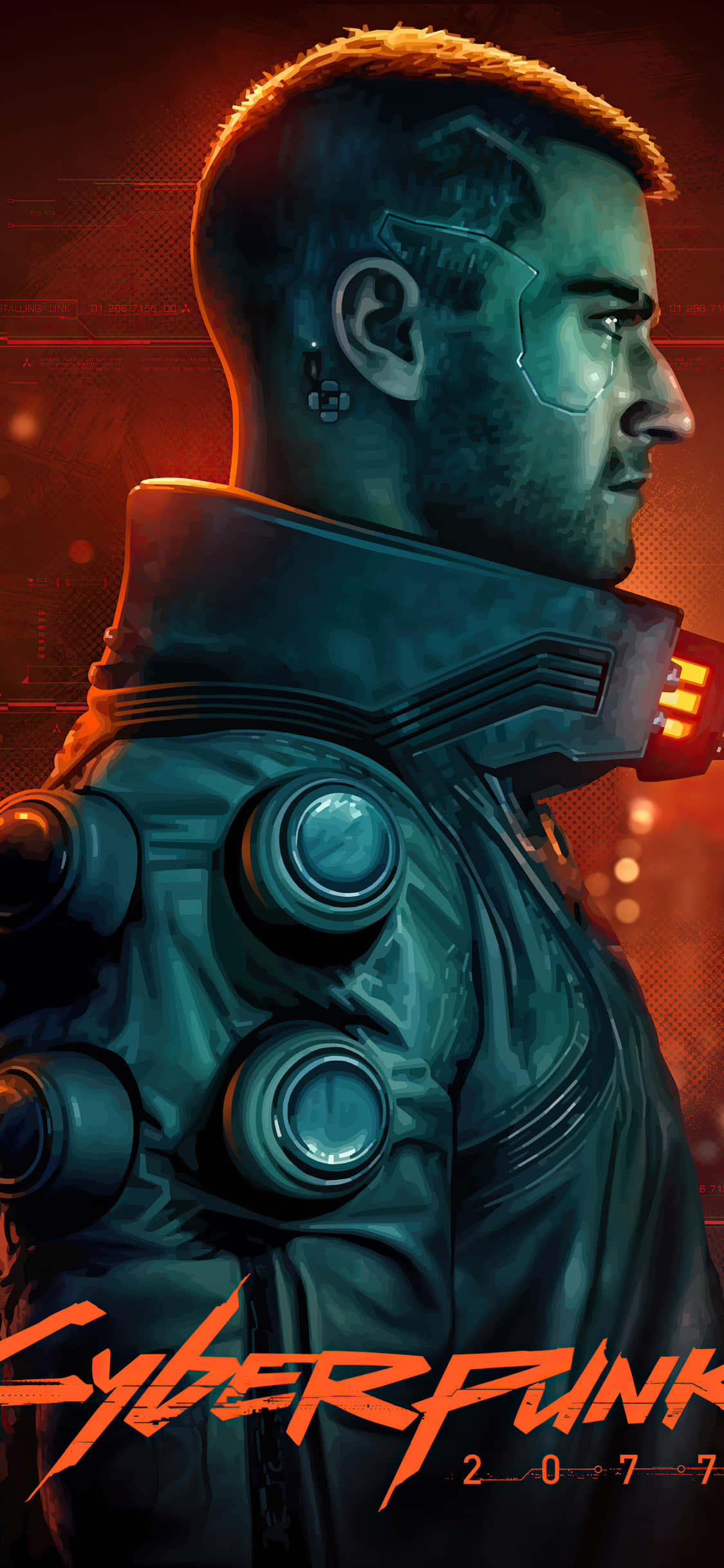 iPhone X Cyberpunk 2077 Arka Plan Posteri Ceketli Adam Duvar Kağıdı