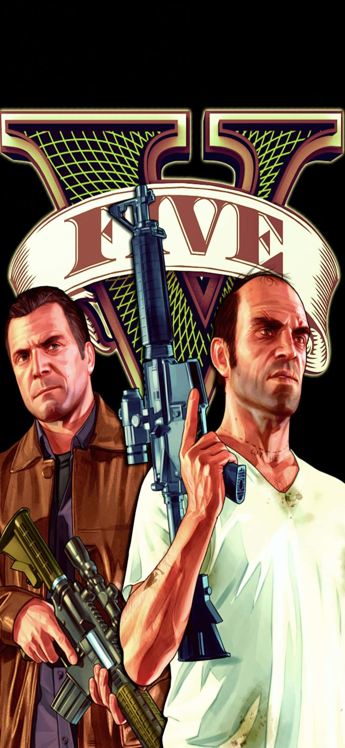 iPhone X Grand Theft Auto V Arka Planı Michael ve Trevor Duvar Kağıdı