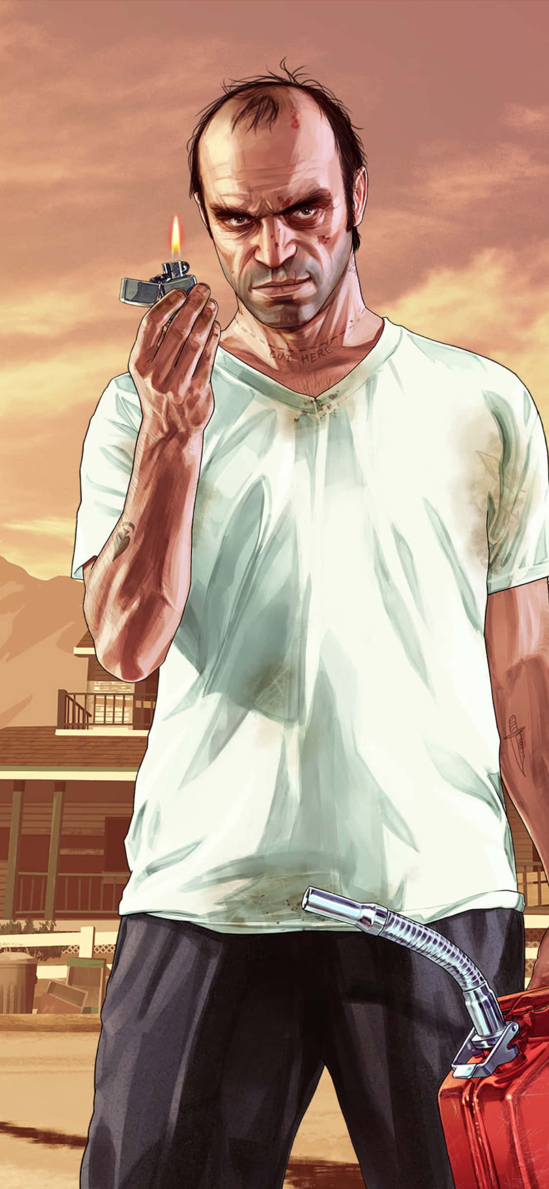 iPhone X Grand Theft Auto V Arka Plan Çakmak ve Benzin Duvar Kağıdı
