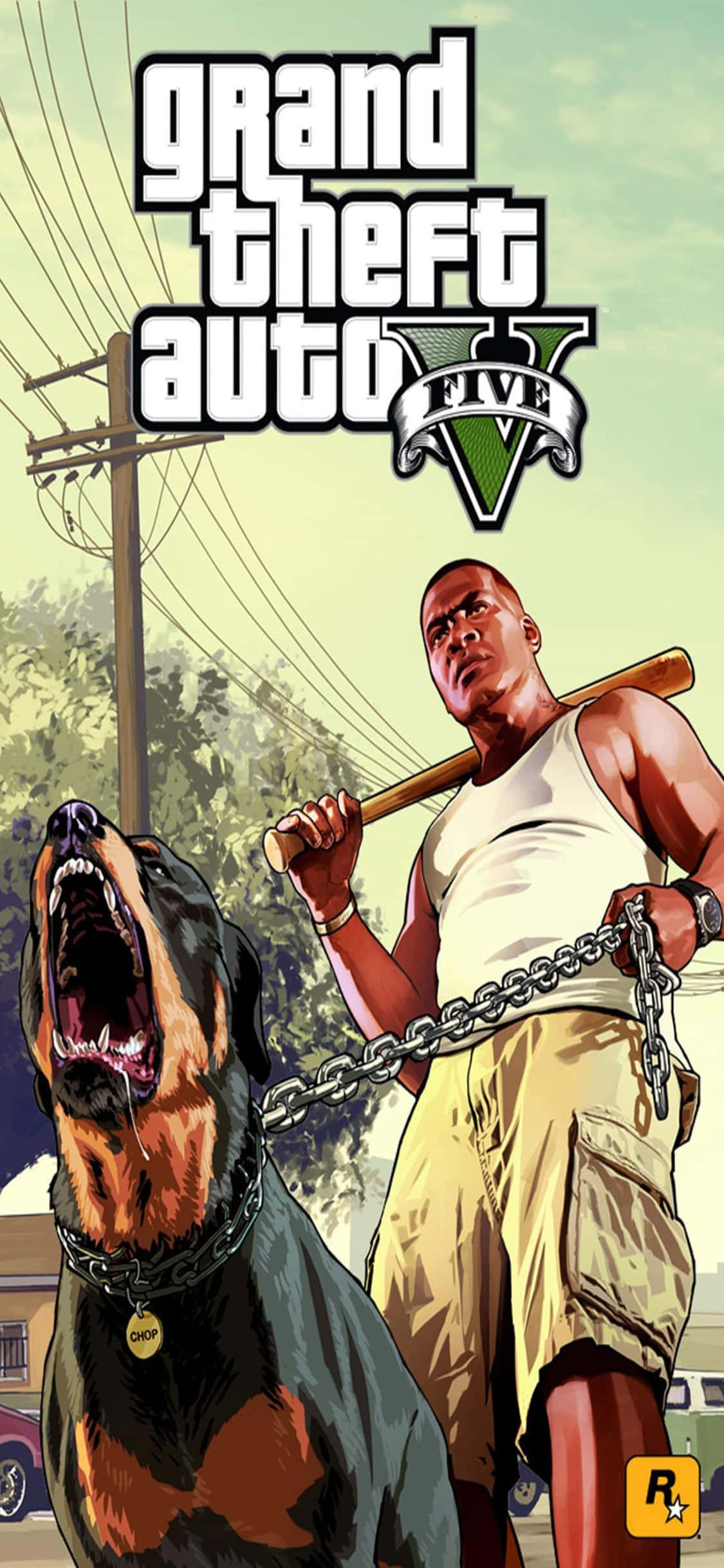 iPhone X Grand Theft Auto V Arka Planı Franklin ve Chop Duvar Kağıdı