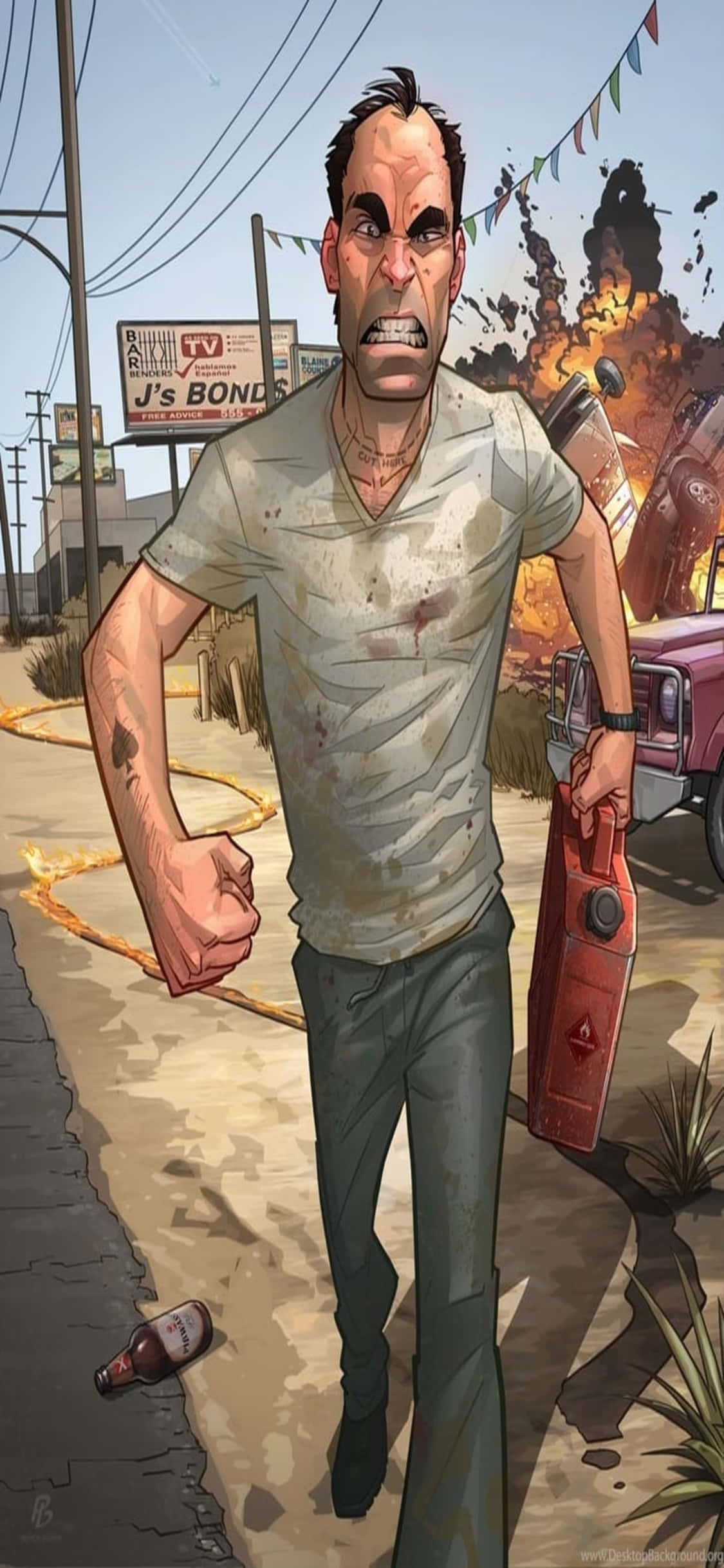 iPhone X Grand Theft Auto V Arka Planı Kızgın Trevor Duvar Kağıdı