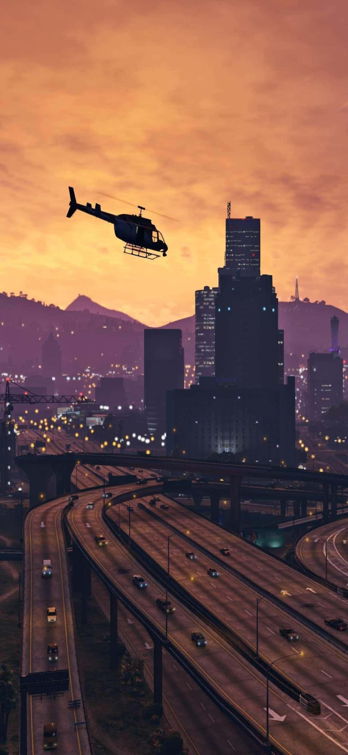 iPhone X Grand Theft Auto V Arka Planı ve Helikopter Duvar Kağıdı