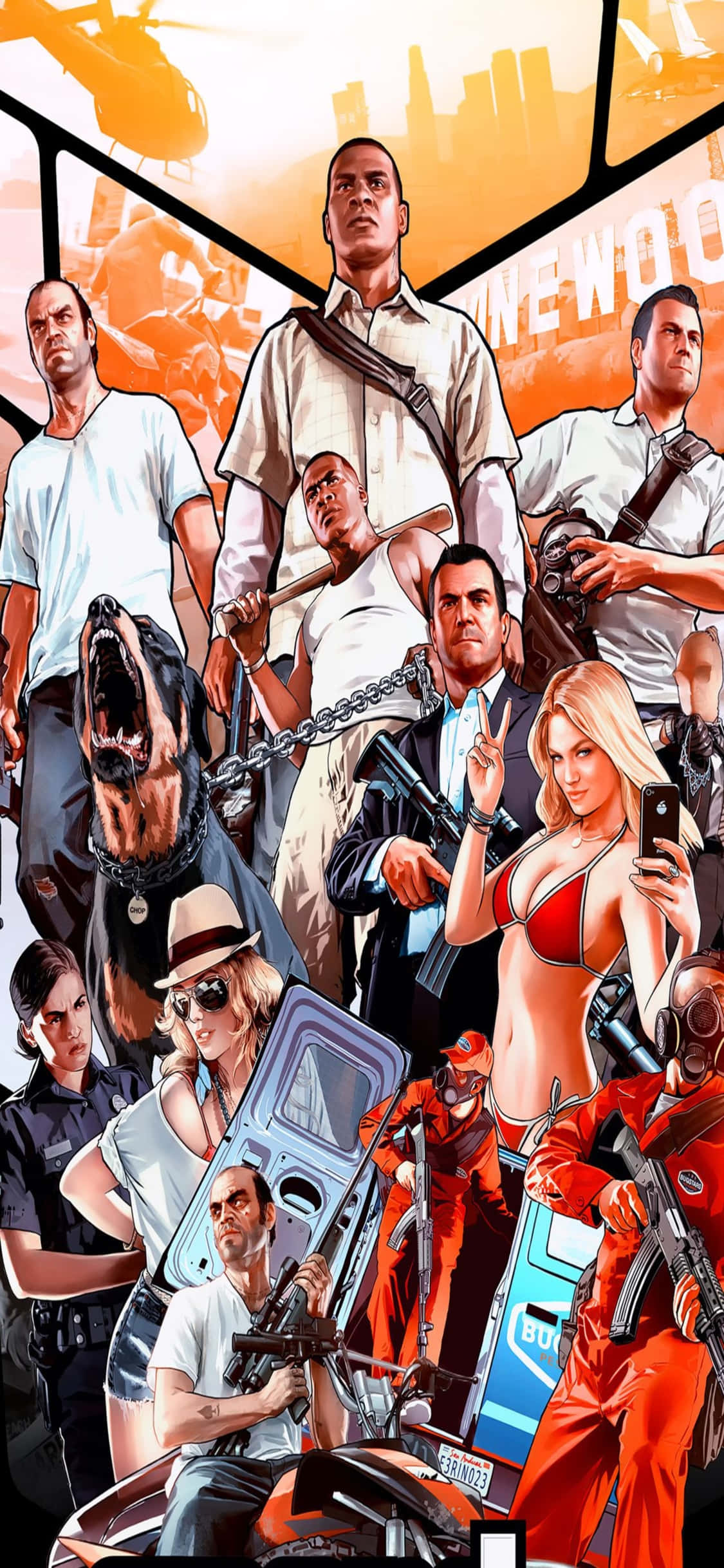 iPhone X Grand Theft Auto V Arka Plan ve Karakter Duvar Kağıdı