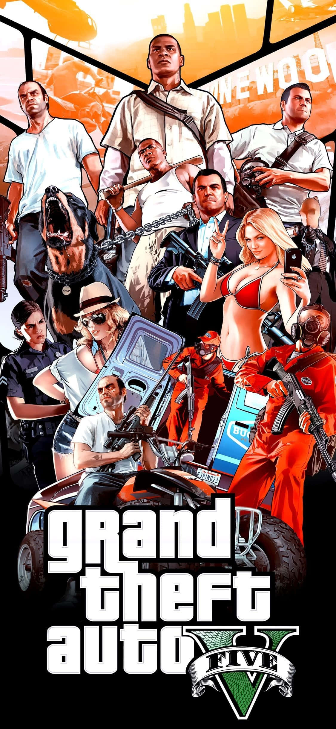iPhone X Grand Theft Auto V Arka Planında Karakter Duvar Kağıdı