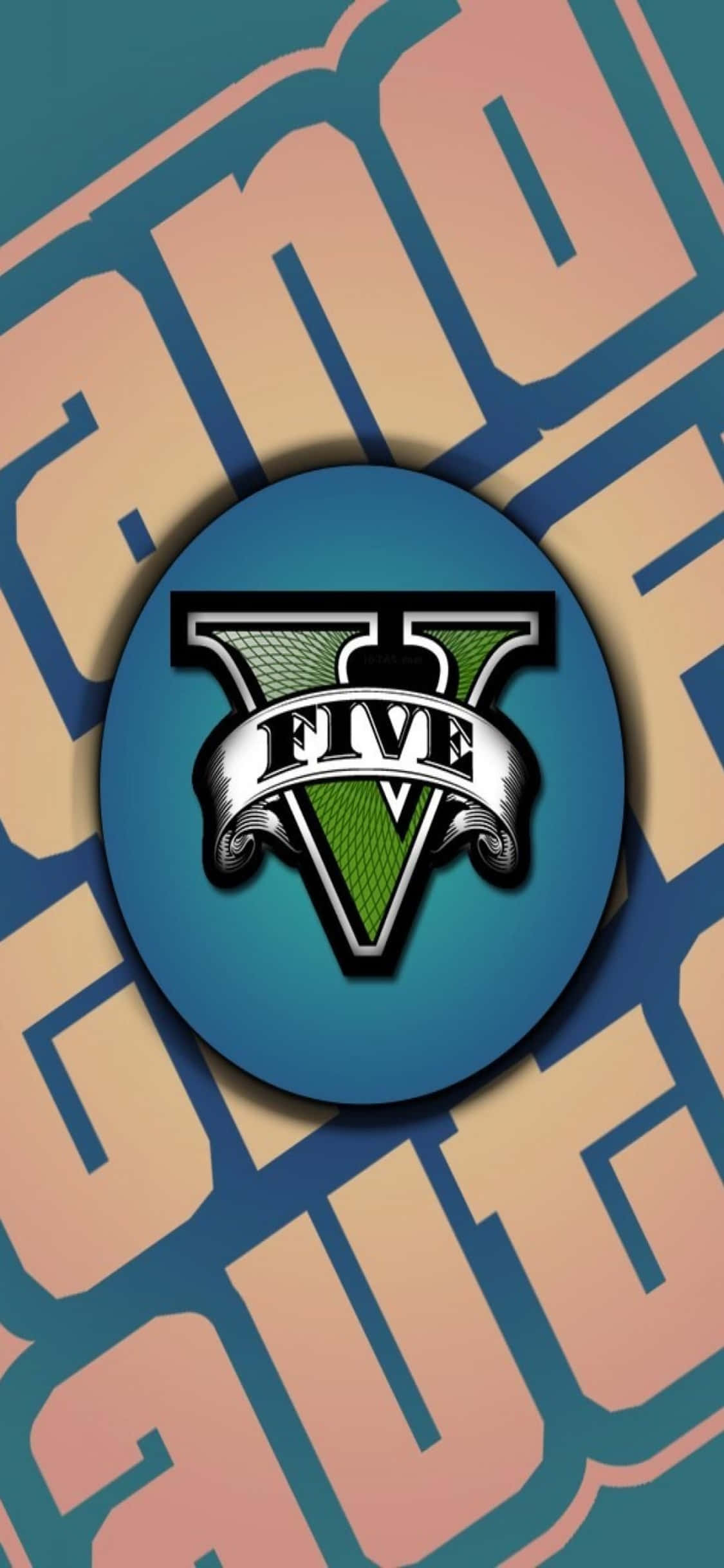 iPhone X Grand Theft Auto V Arka Planında Logo Duvar Kağıdı