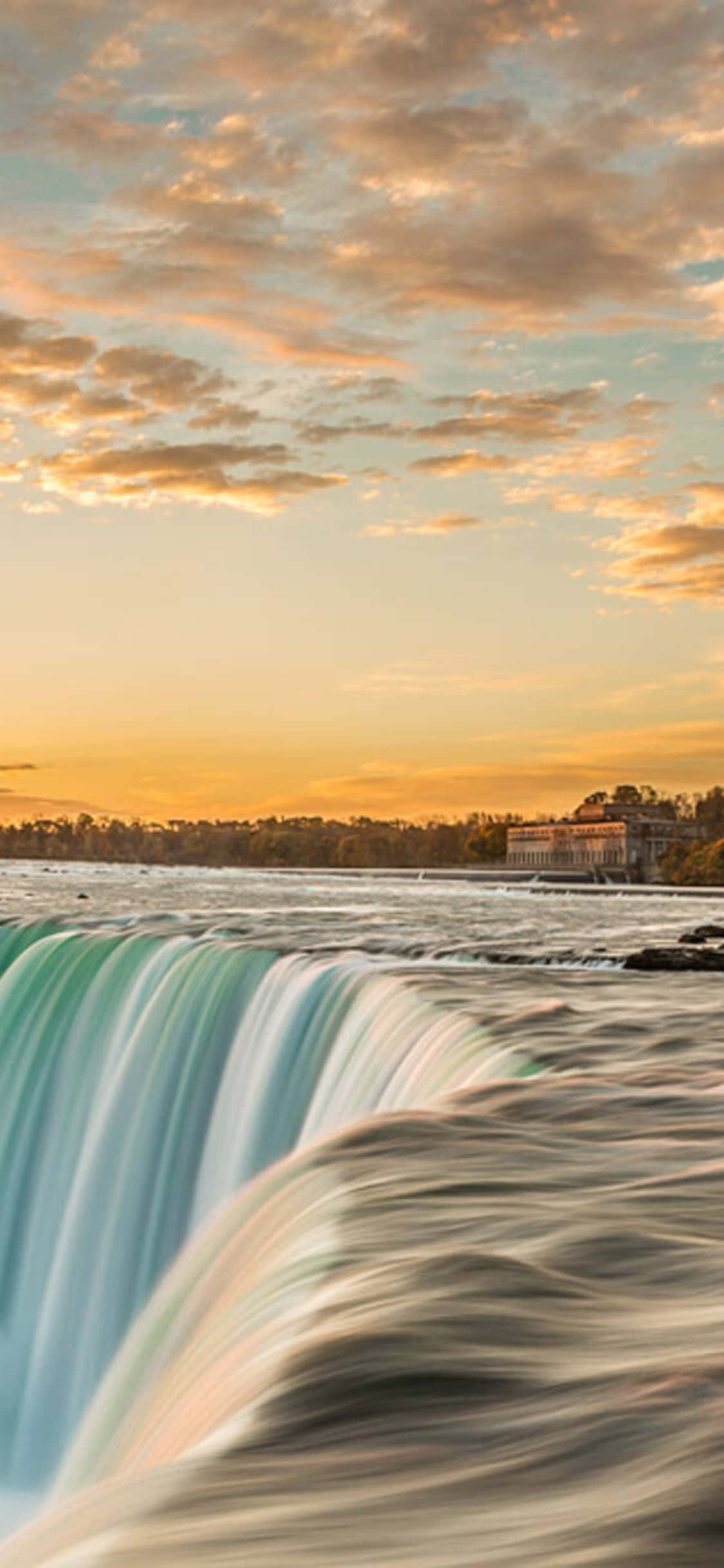iPhone X Gün Batımında Niagara Şelalesi Arka Planı Duvar Kağıdı