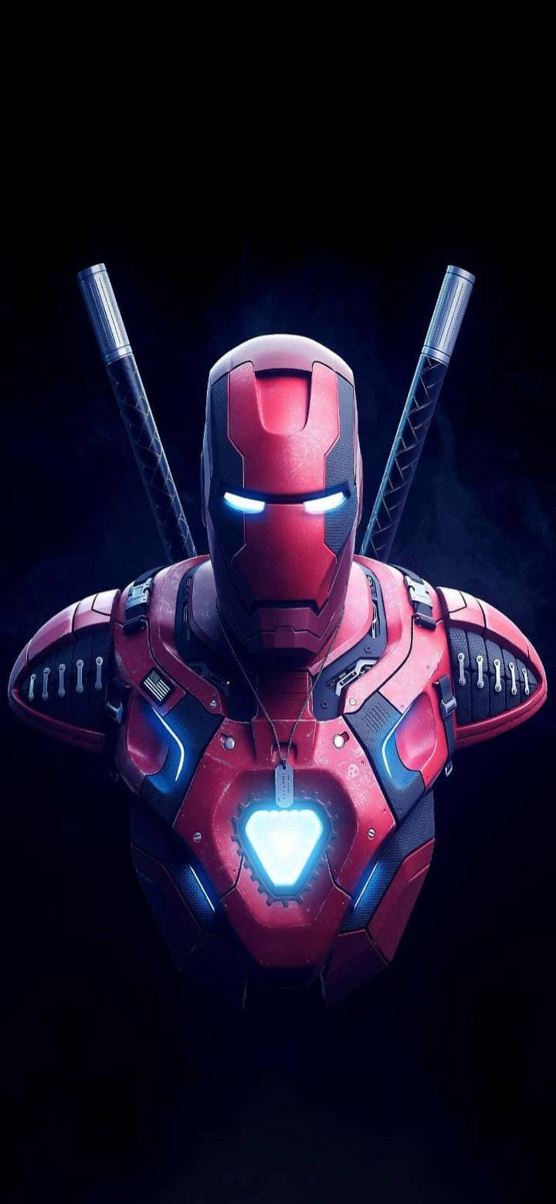 iPhone X Iron Man Arka Planı Deadpool ile Birleşmiş Iron Man Duvar Kağıdı