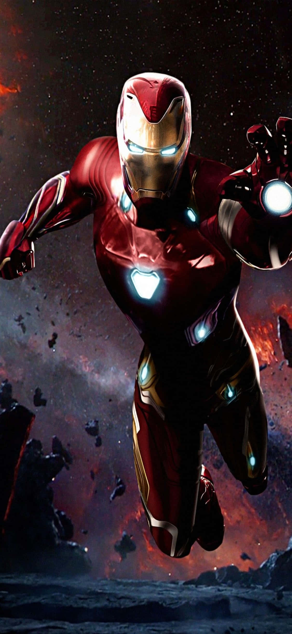 iPhone X Iron Man Arka Planı Demir Adam Silahını Doğrultuyor Duvar Kağıdı
