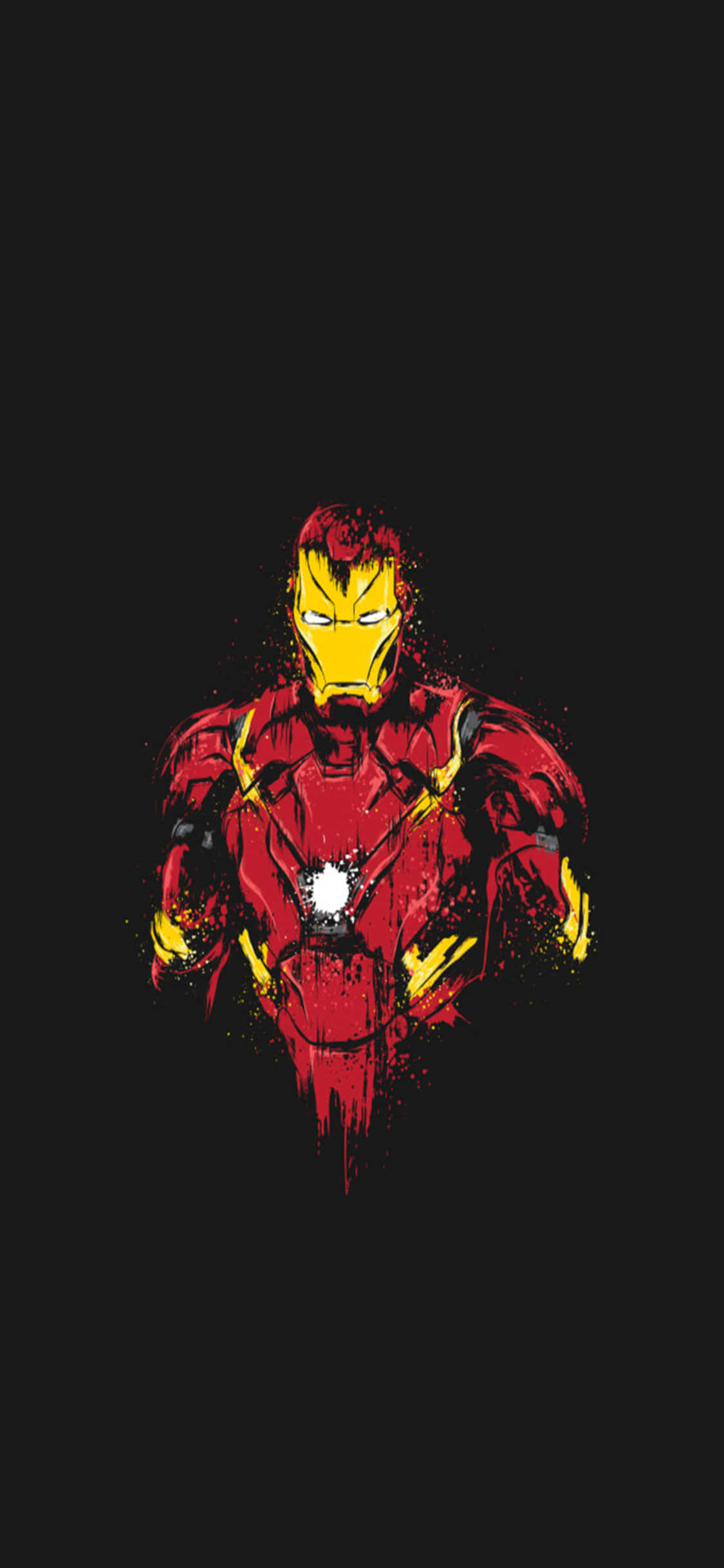 iPhone X Iron Man Arka Planı Hasar Görmüş Zırh Siyah Fon Duvar Kağıdı