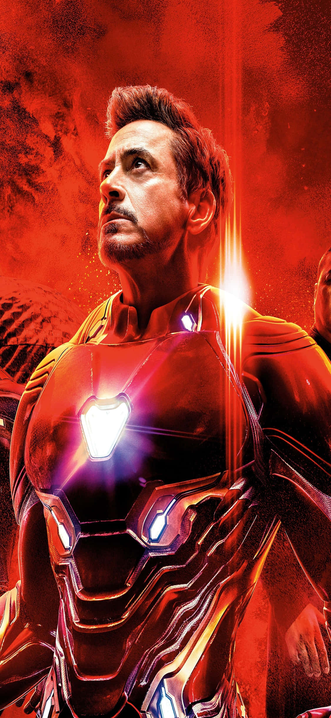 iPhone X Iron Man Arka Planı Kaskı Olmadan Kırmızı Zemin Duvar Kağıdı