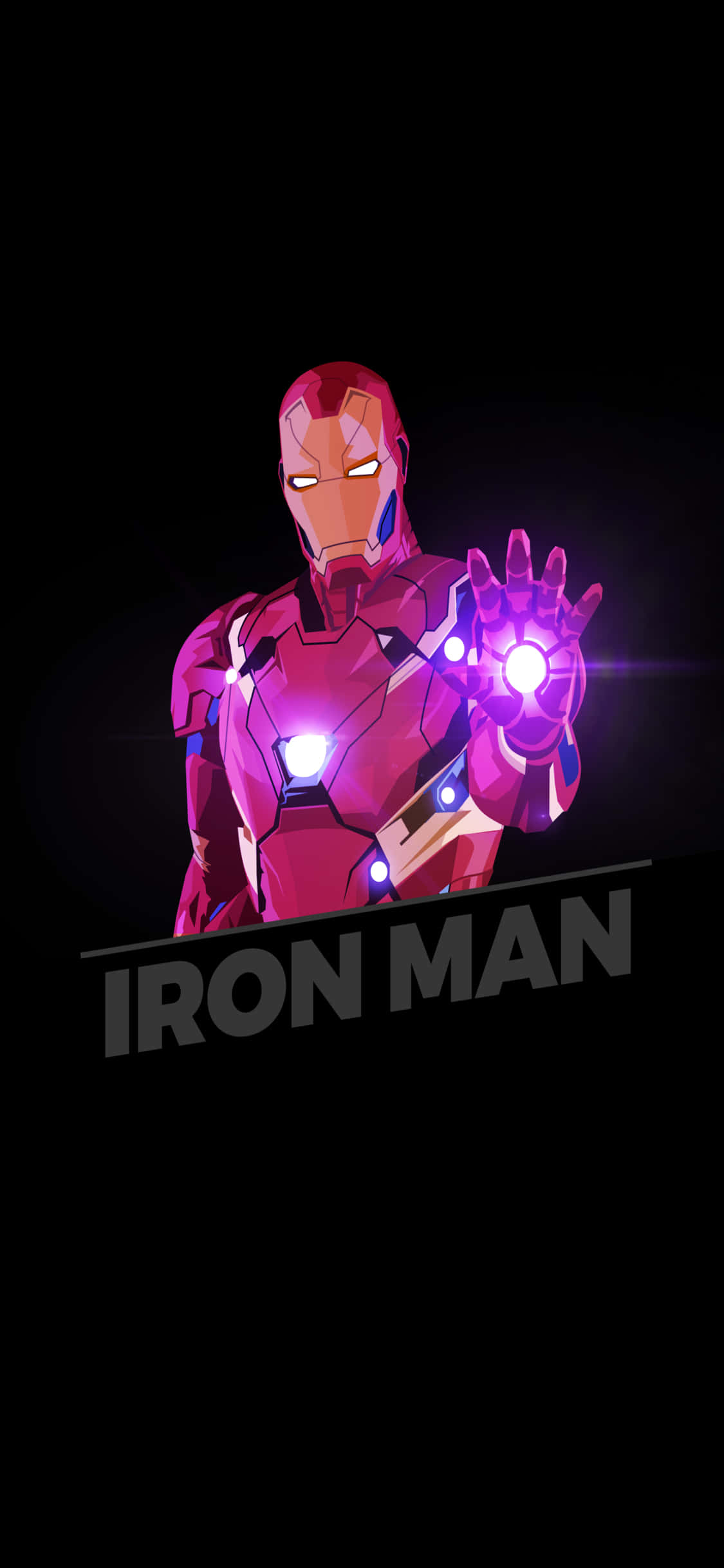 iPhone X Iron Man Arka Planı Mor Işıklı Iron Man Duvar Kağıdı