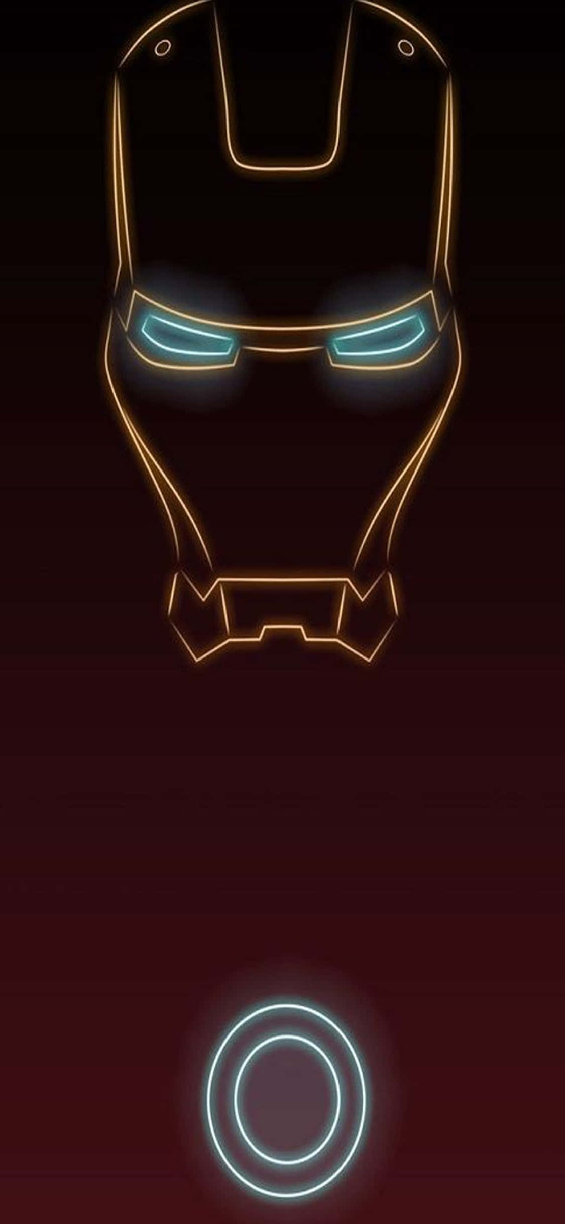 iPhone X Iron Man Arka Planı Neon Işık Tasarımı Duvar Kağıdı