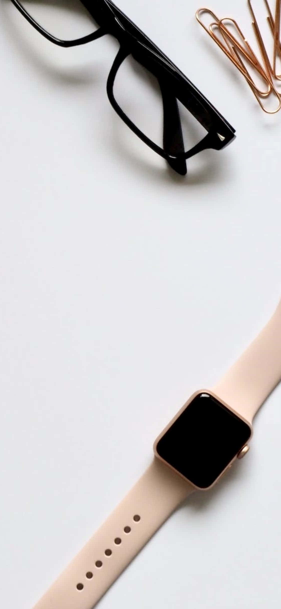 iPhone X Masa Arka Planı Gözlük ve iWatch Duvar Kağıdı