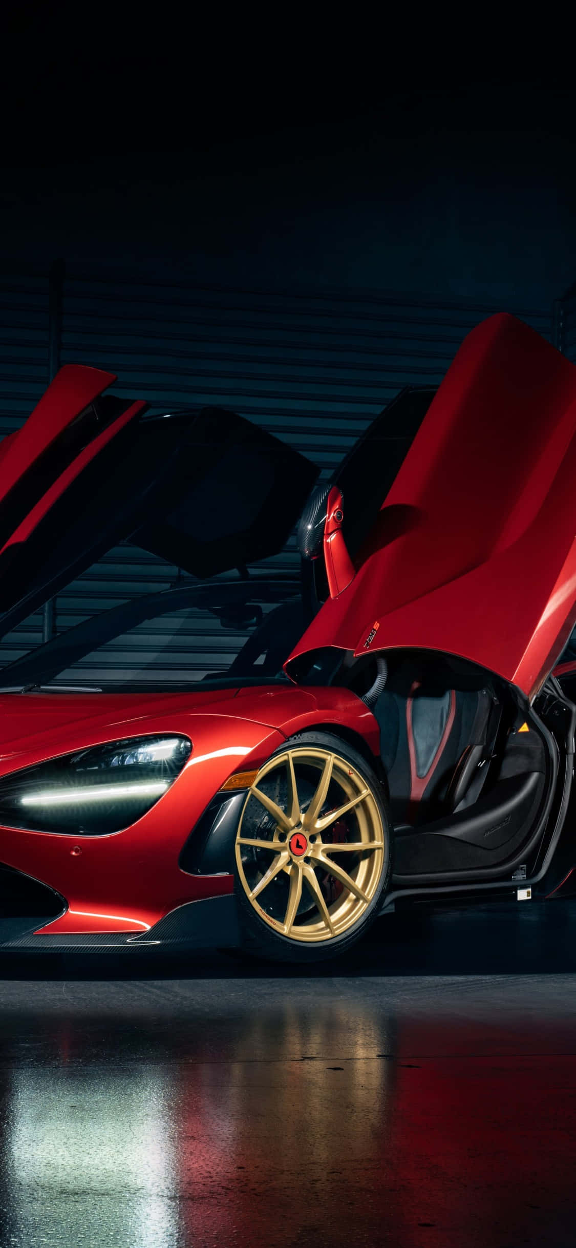 iPhone X McLaren 720S Kırmızı Kapı Arkaplanı Duvar Kağıdı