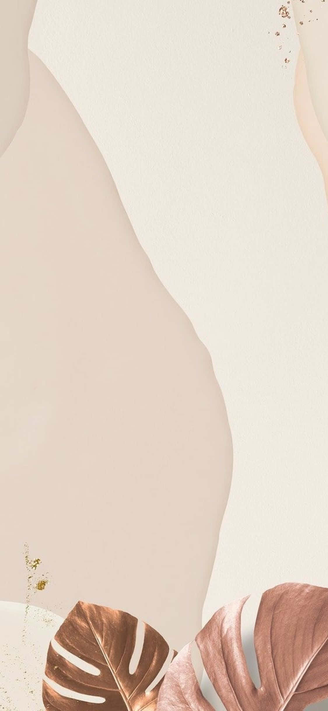 iPhone X Minimal Bej Kahverengi Monstera Arka Planı Duvar Kağıdı