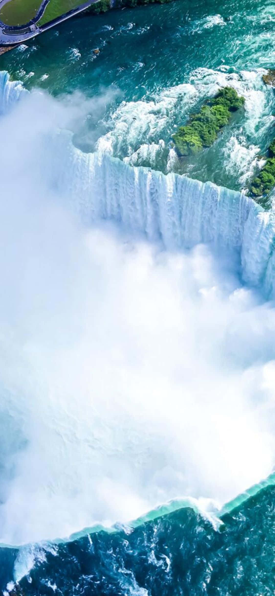 iPhone X Niagara Şelaleleri Havadan Çekim Arka Planı Duvar Kağıdı