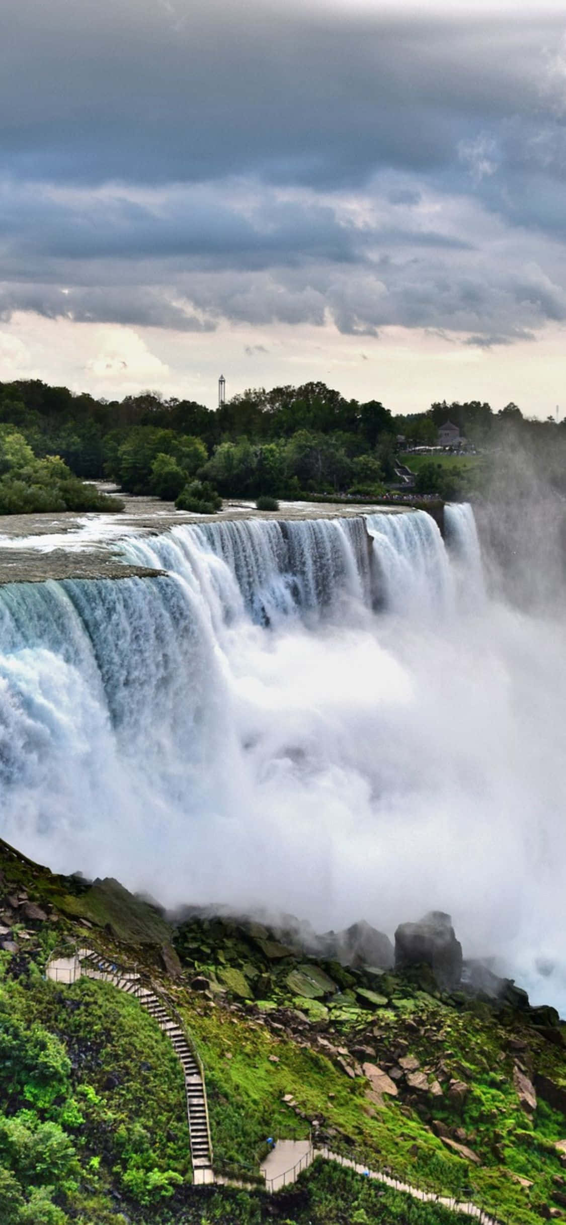 iPhone X Niagara Şelalesi Bulutlu Gökyüzü Duvar Kağıdı