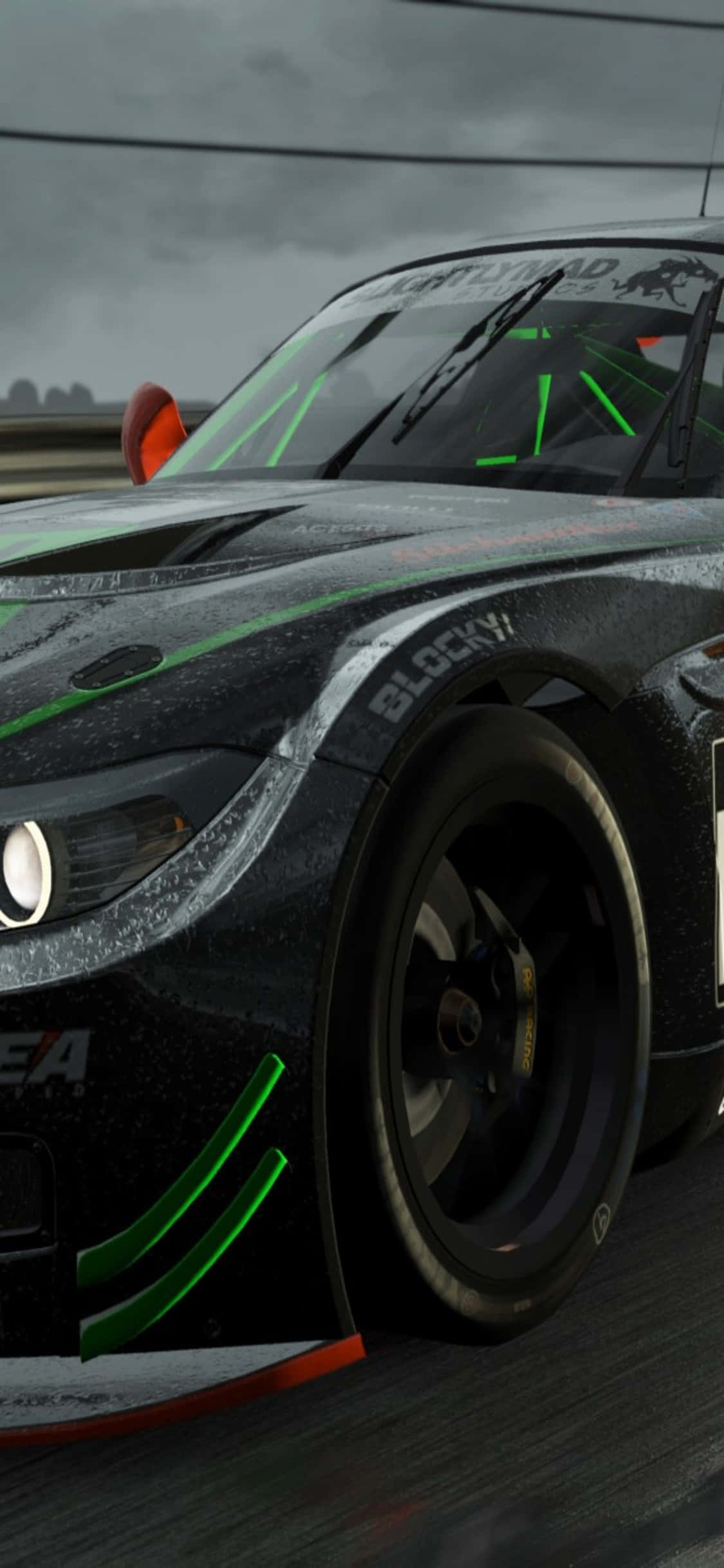 iPhone X Project Cars Arka Plan Siyah Parlak BMW Z4 GT3 (E89) Duvar Kağıdı