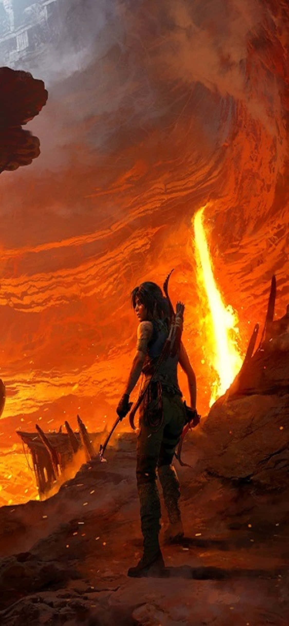 iPhone X Shadow of the Tomb Raider ile nefes kesici yeni bir oyun deneyiminin tadını çıkarın. Duvar Kağıdı