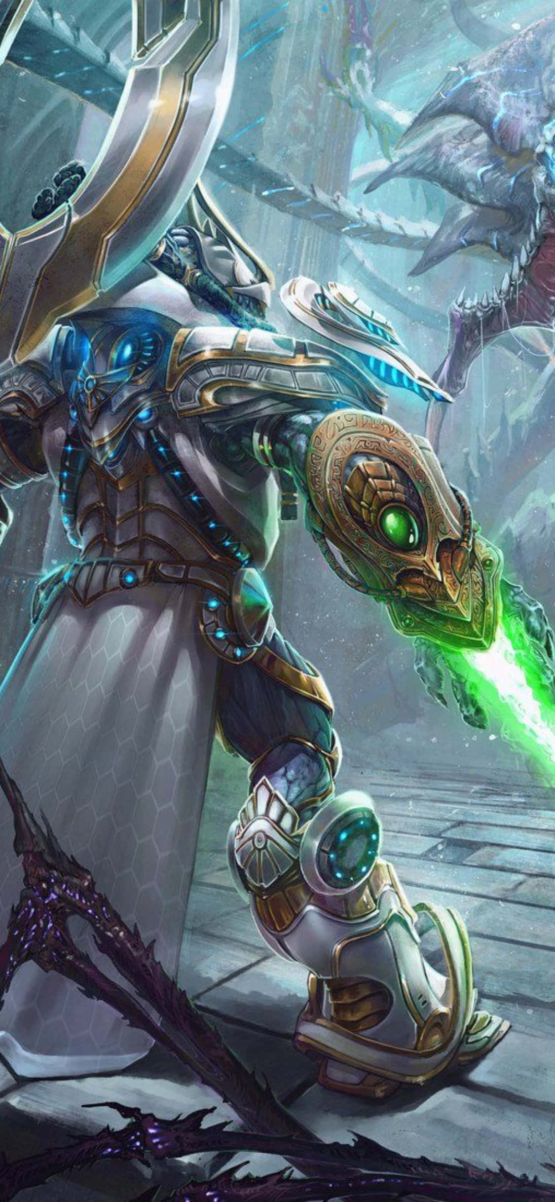 iPhone X Starcraft II Arka Plan Yeşil Işık Duvar Kağıdı