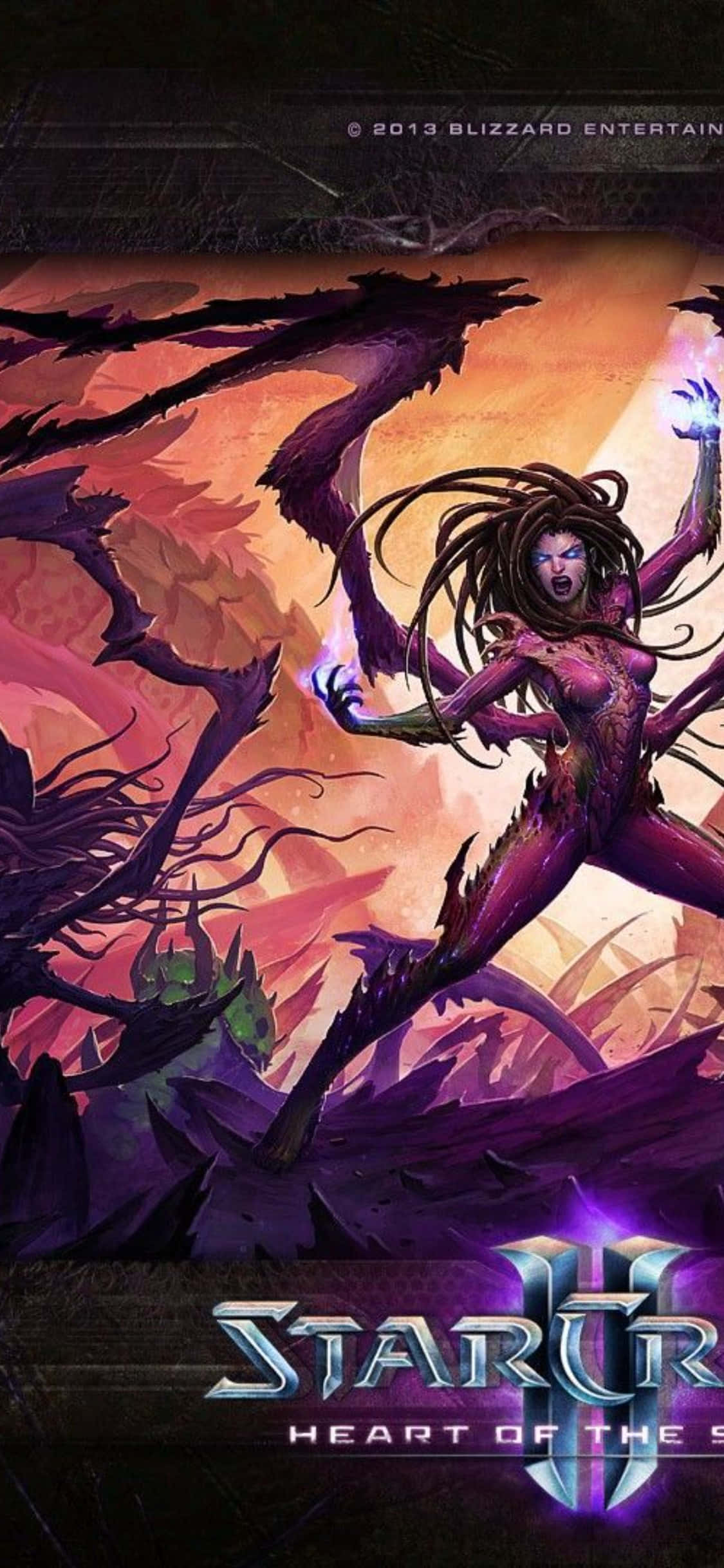 iPhone X Starcraft Ii Arka Planı Mor Turuncu Duvar Kağıdı