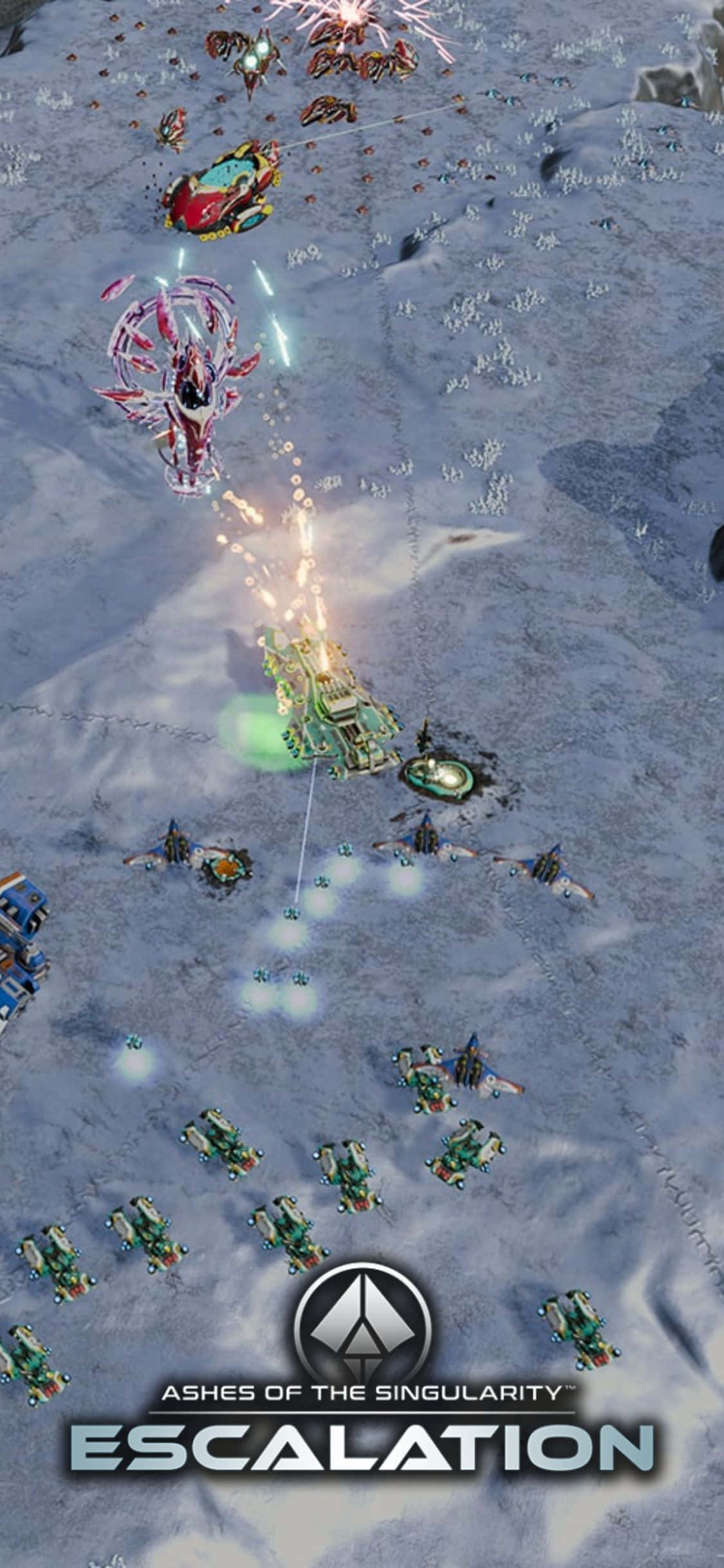 iPhone X'te 'Ashes Of The Singularity Escalation'da Teknoloji ve Doğa Güçleri Arasında Destansı Savaşlar Deneyimleyin Duvar Kağıdı